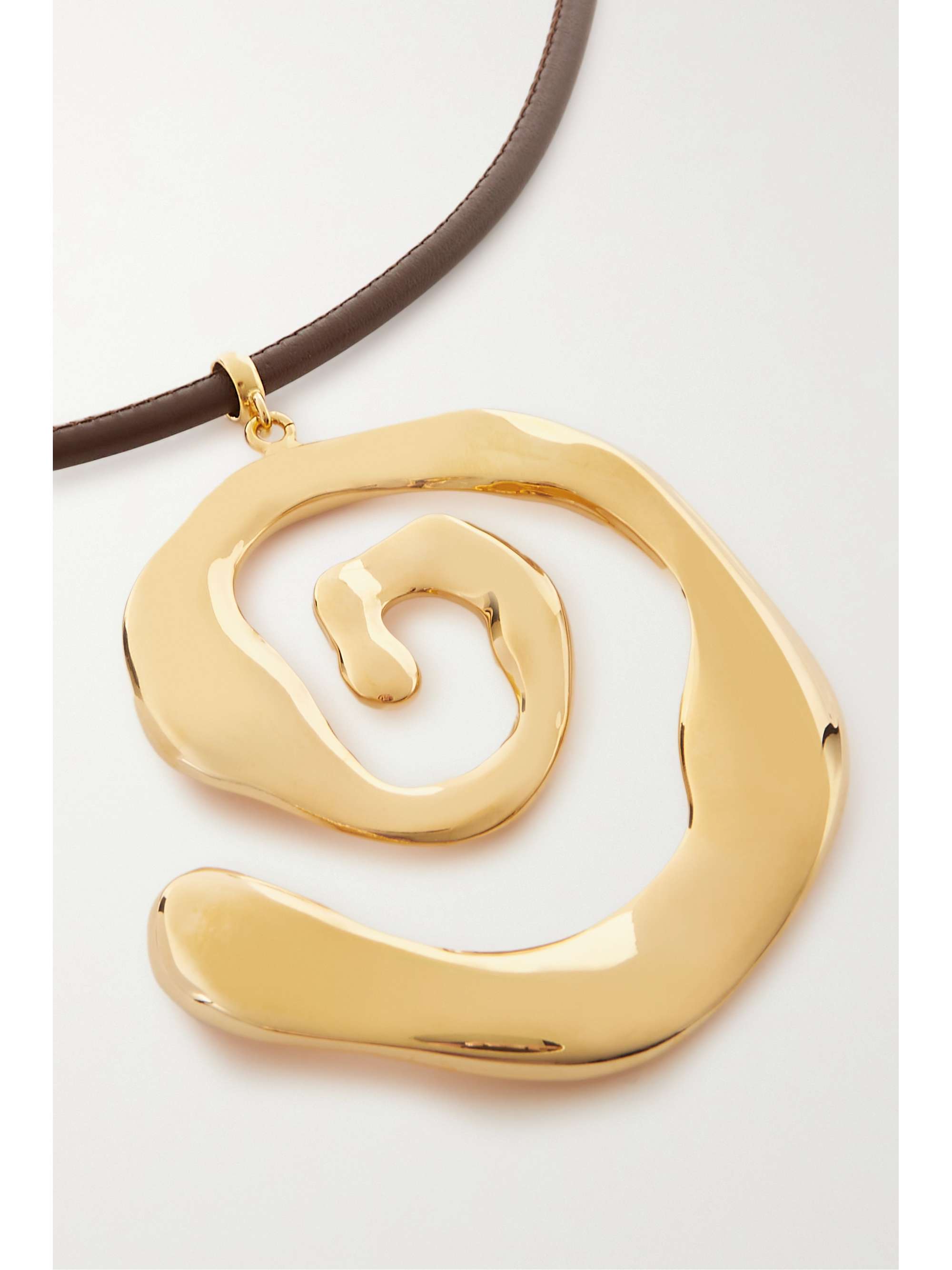 JACQUEMUS Turbi goldtone and leather necklace NETAPORTER