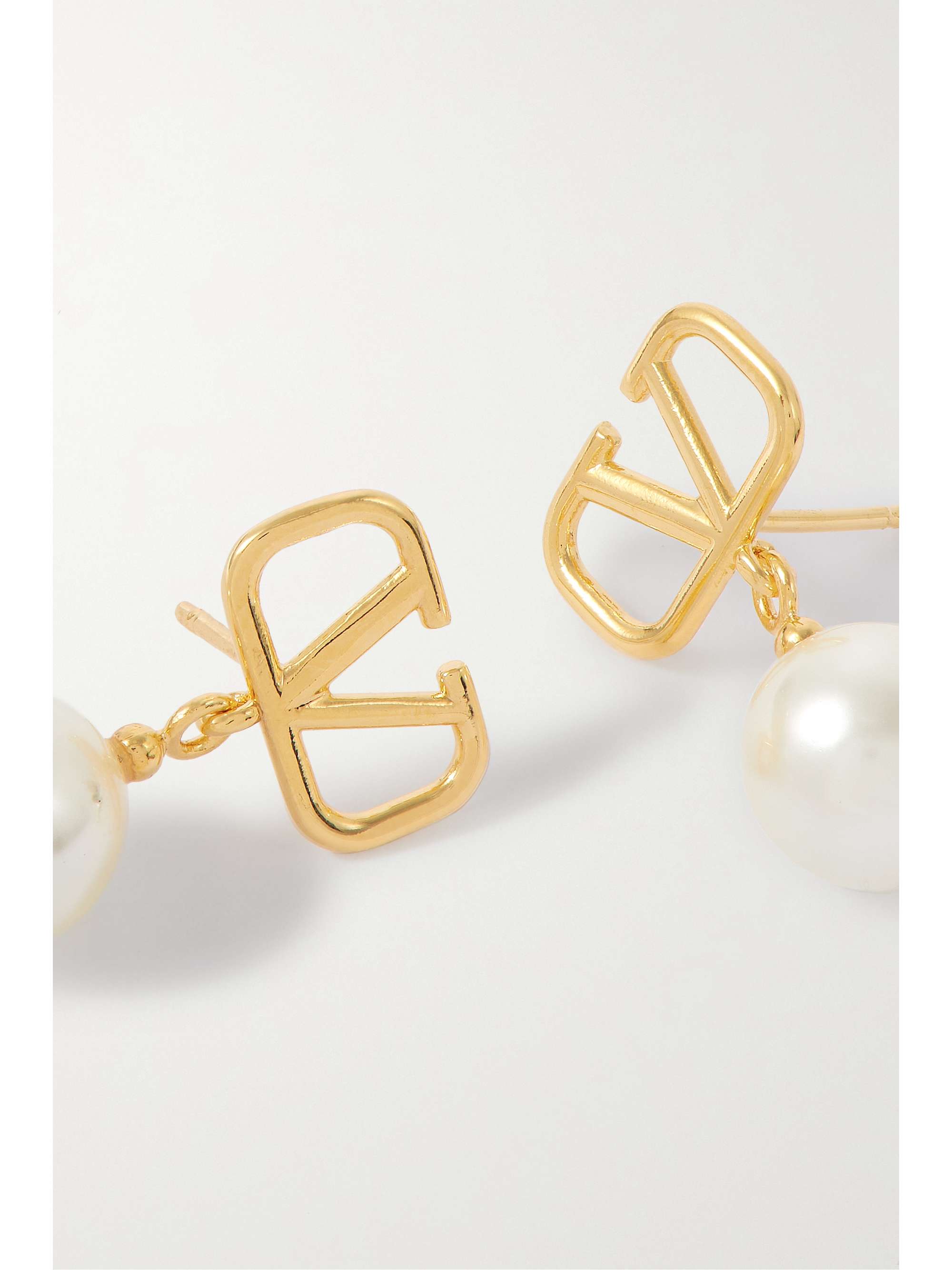 VALENTINO GARAVANI VLOGO gold-tone faux pearl earrings