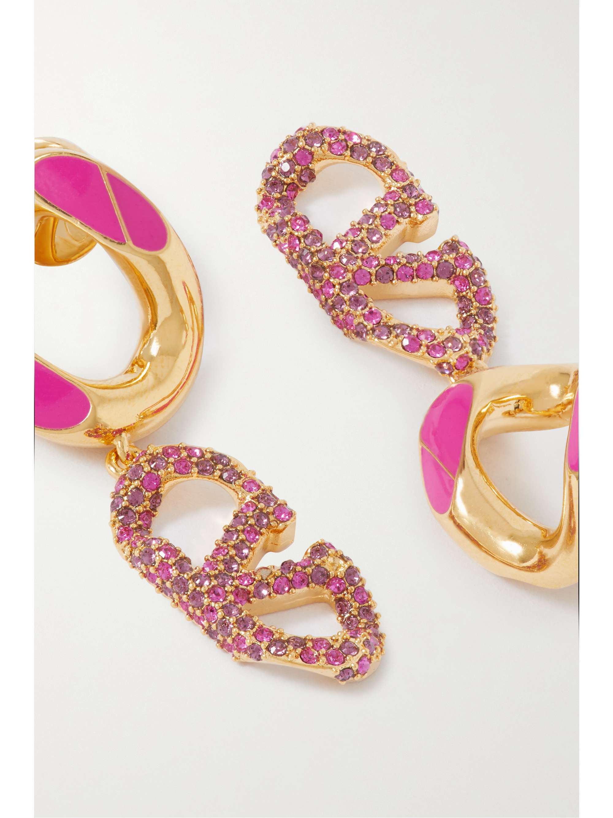 VALENTINO GARAVANI VLOGO gold-tone, crystal and enamel earrings
