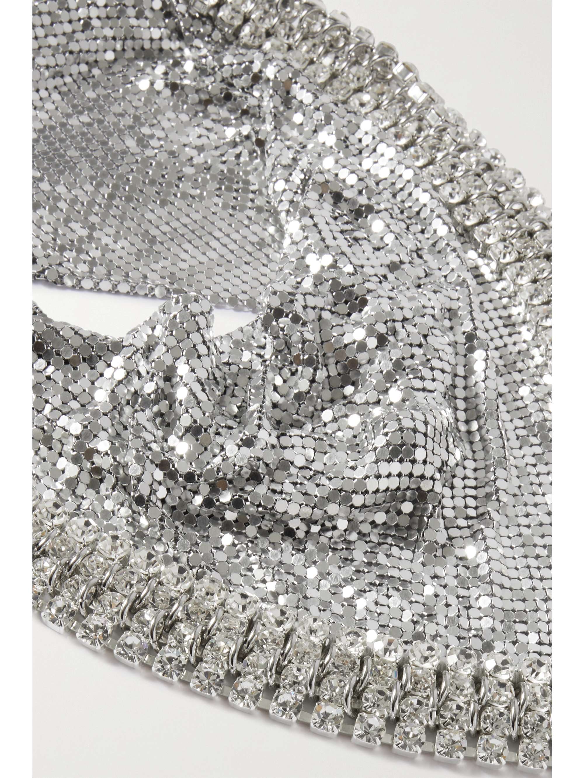 RABANNE Pixel crystal-trimmed chainmail scarf