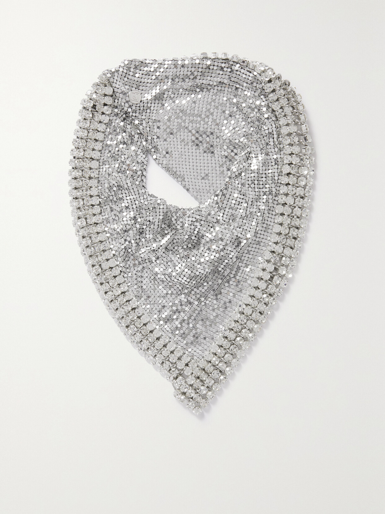 Shop Rabanne Pixel Crystal-trimmed Chainmail Scarf In Silver