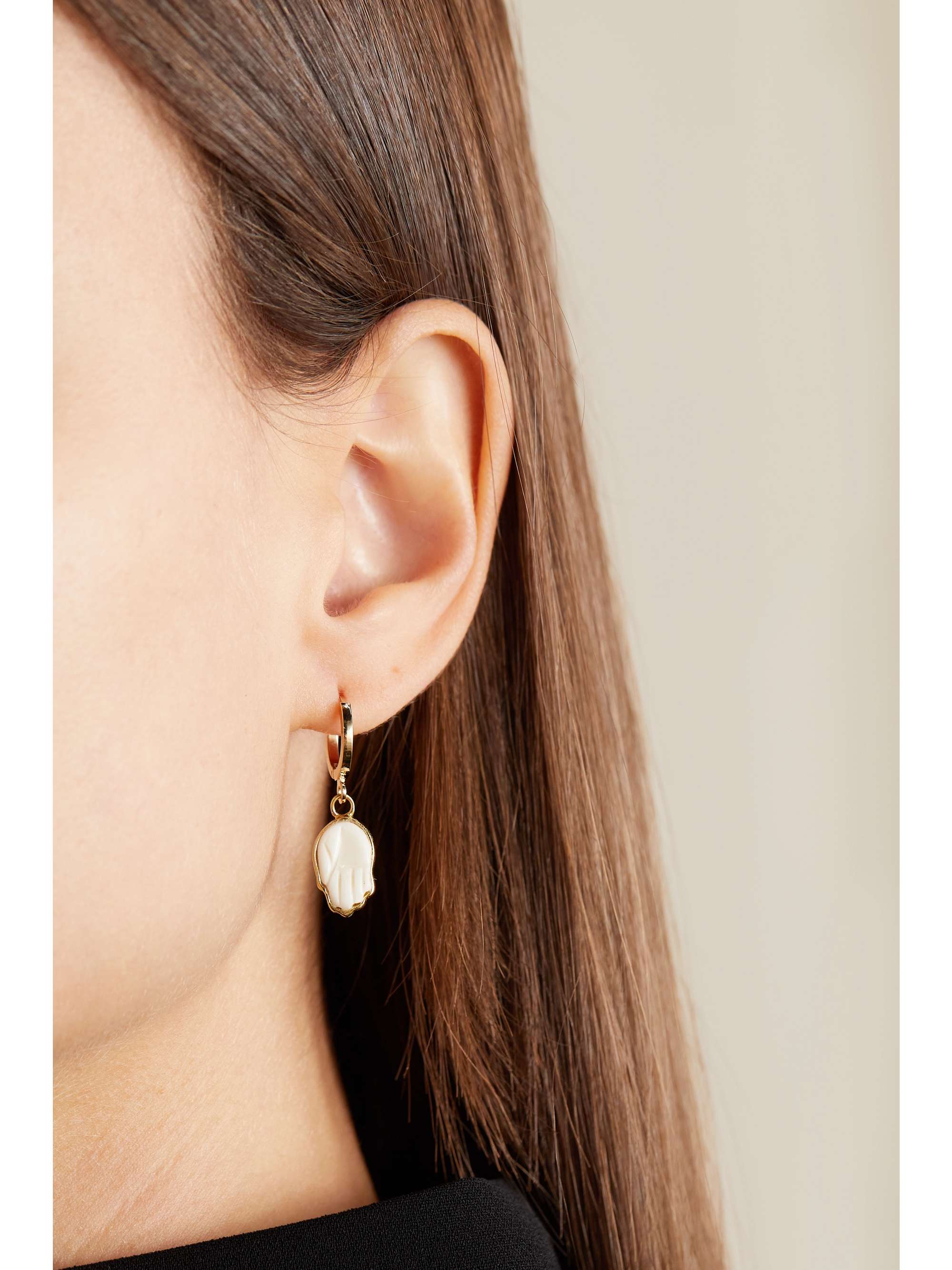 ISABEL MARANT Gold-tone bone earrings