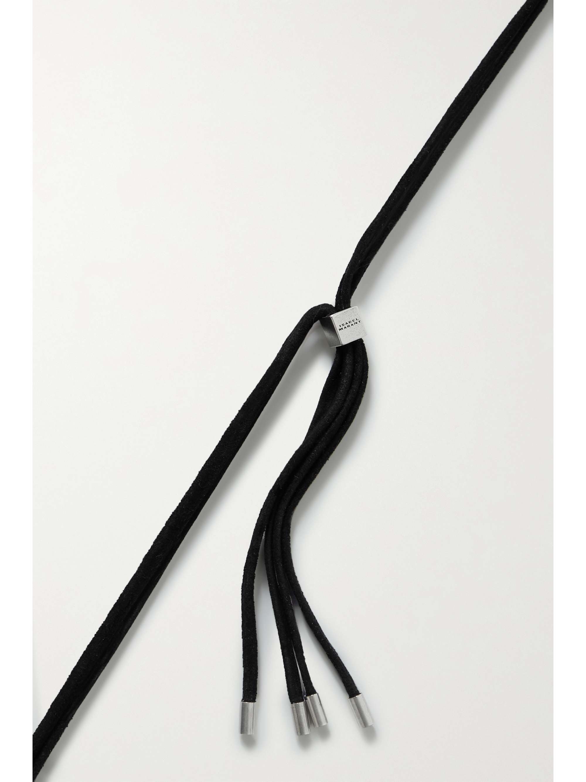 ISABEL MARANT Suede and silver-tone crystal necklace