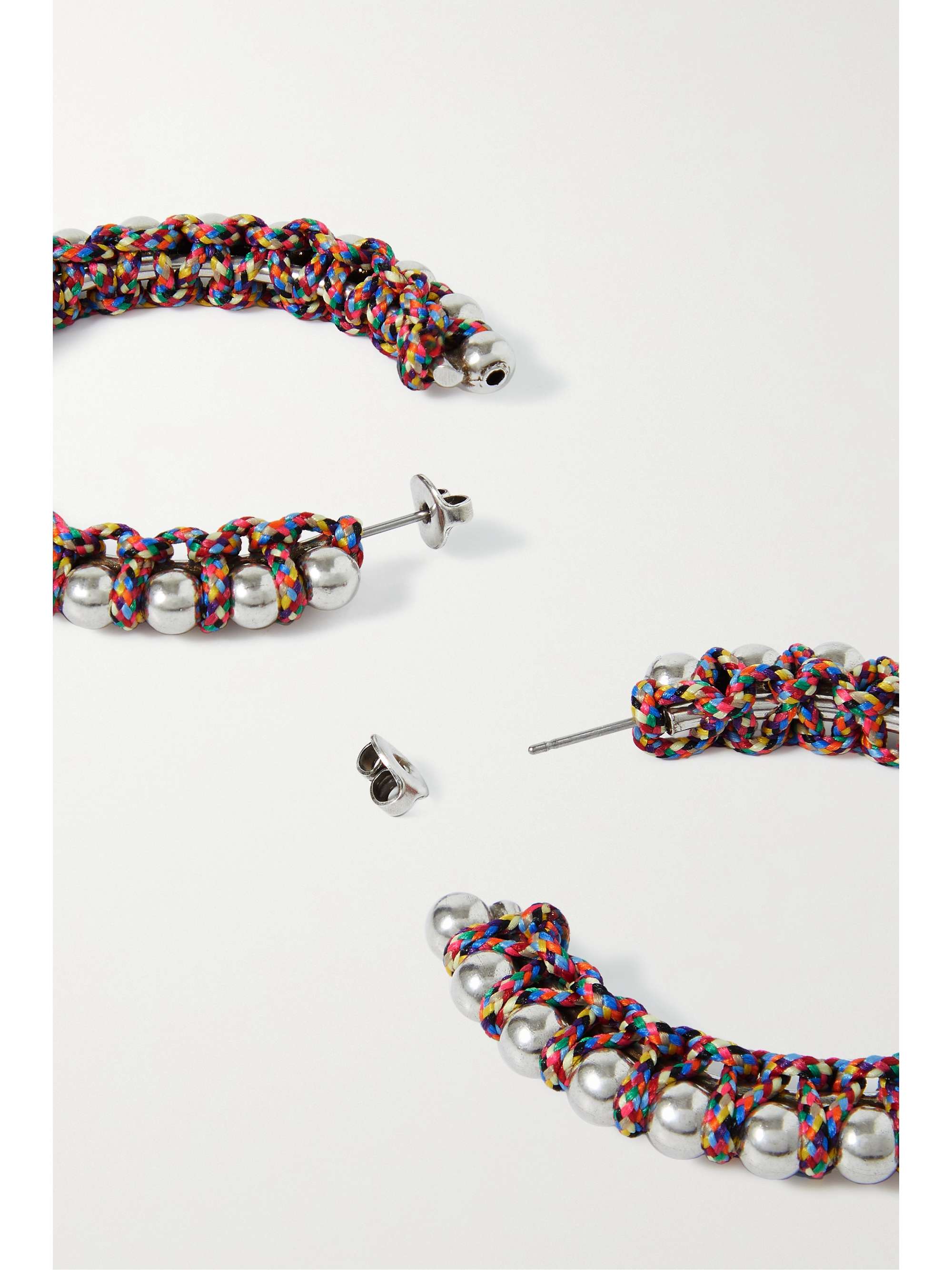 ISABEL MARANT Braided cord and silver-tone hoop earrings