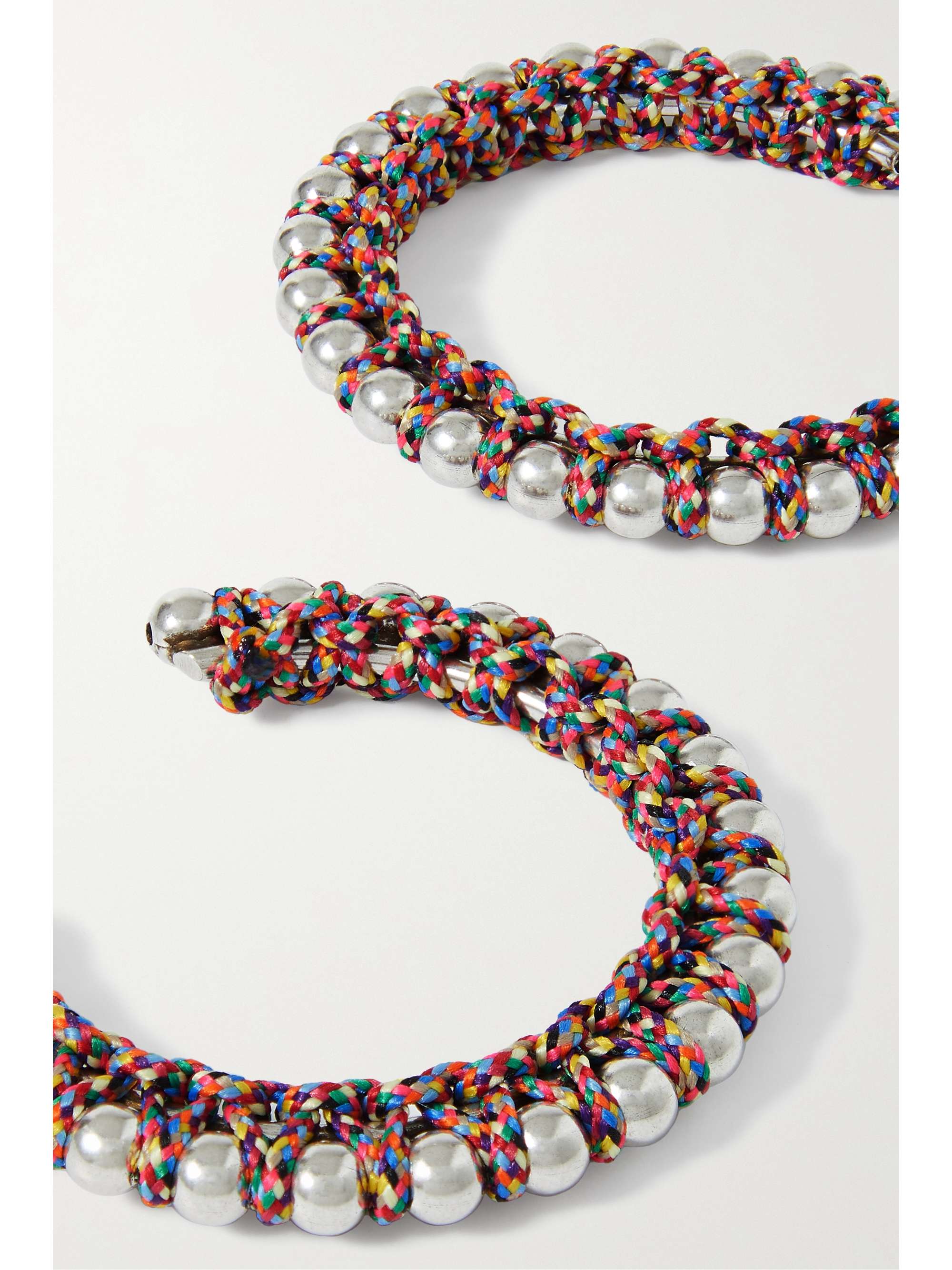 ISABEL MARANT Braided cord and silver-tone hoop earrings