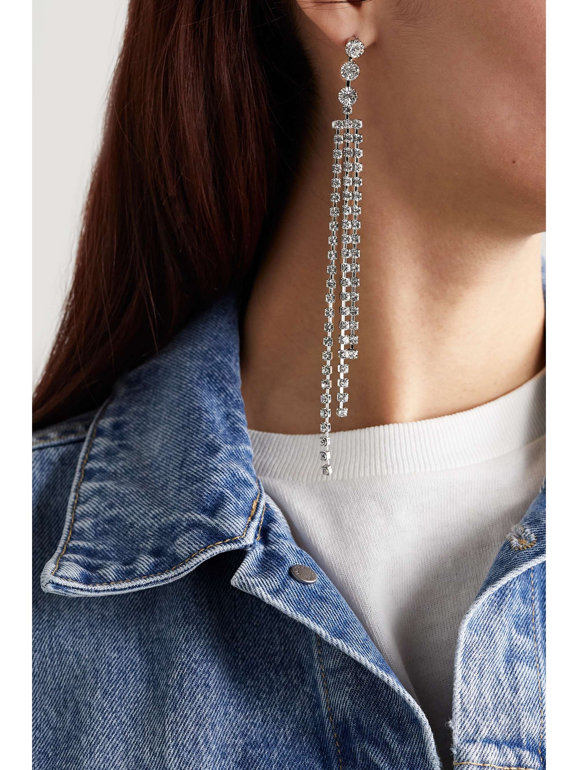 MARANT Silver-tone crystal earrings NET-A-PORTER