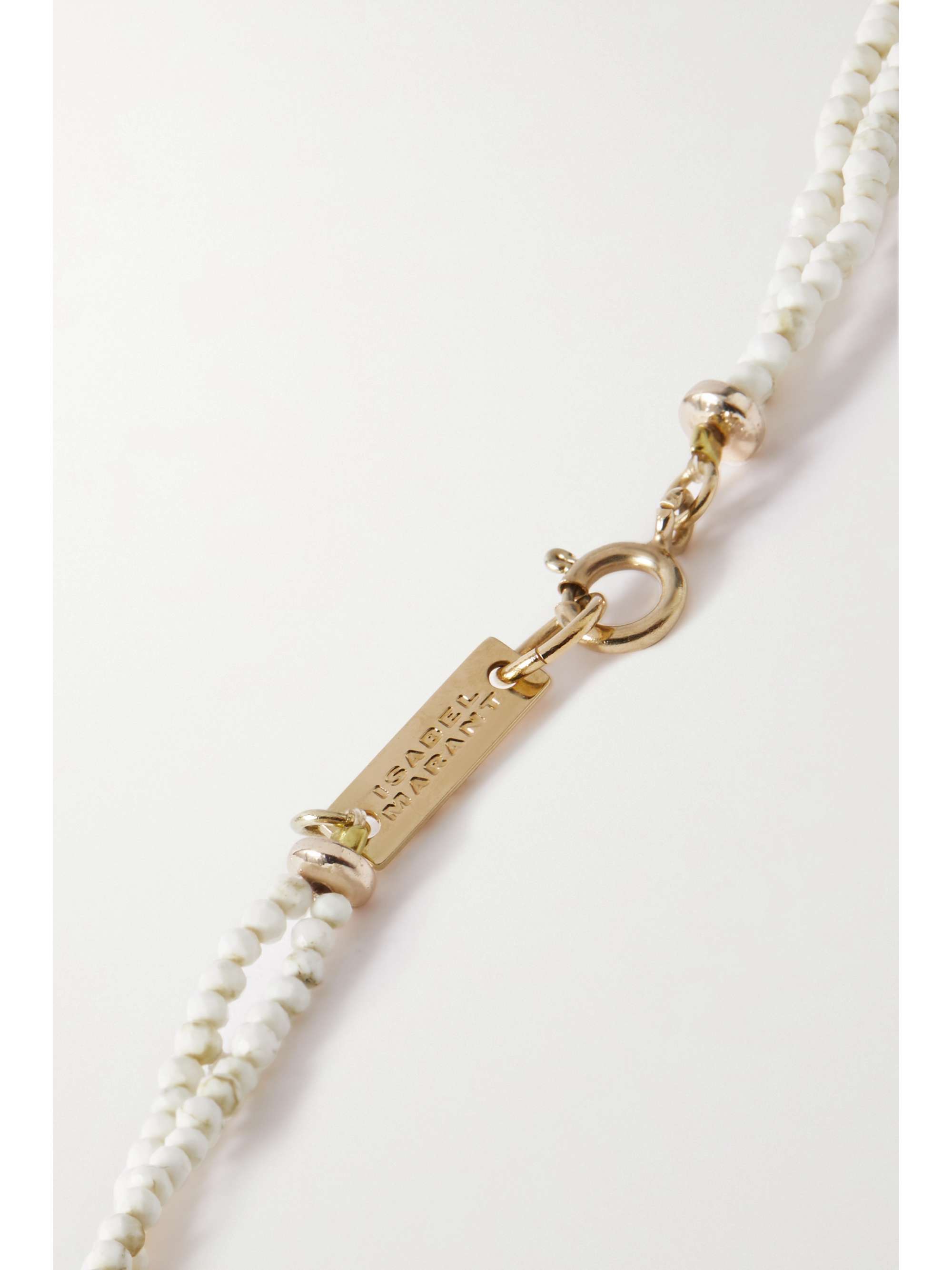 ISABEL MARANT Gold-tone, bead and shell necklace