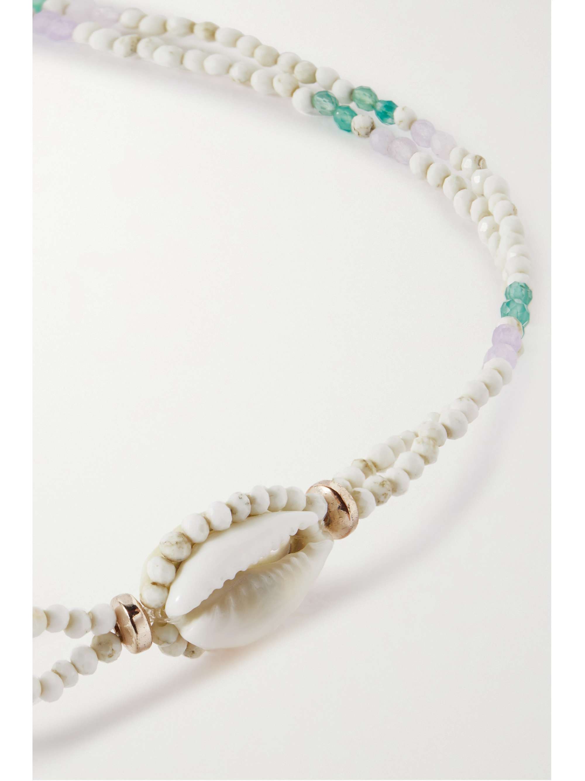 ISABEL MARANT Gold-tone, bead and shell necklace