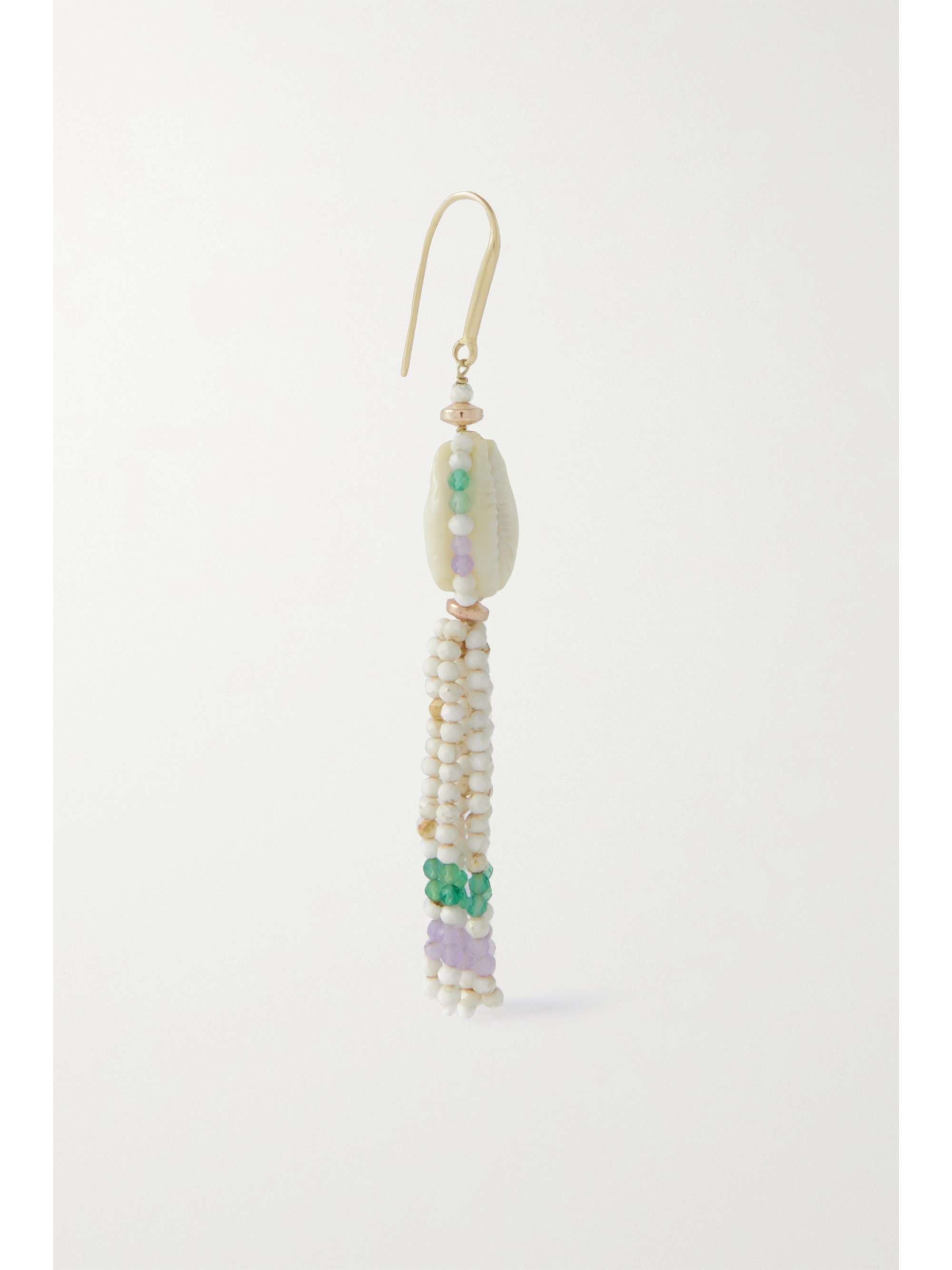 ISABEL MARANT Boucles d'oreilles dorées à perles et coquillages