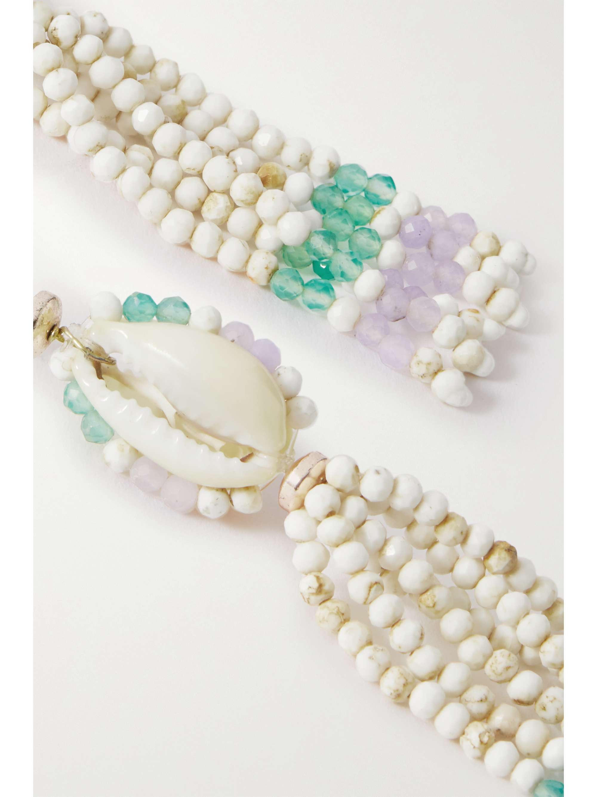 ISABEL MARANT Boucles d'oreilles dorées à perles et coquillages