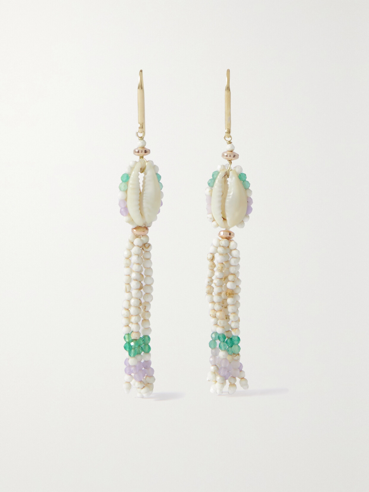 Isabel Marant - Gold-tone, Bead And Shell Earrings - Cream