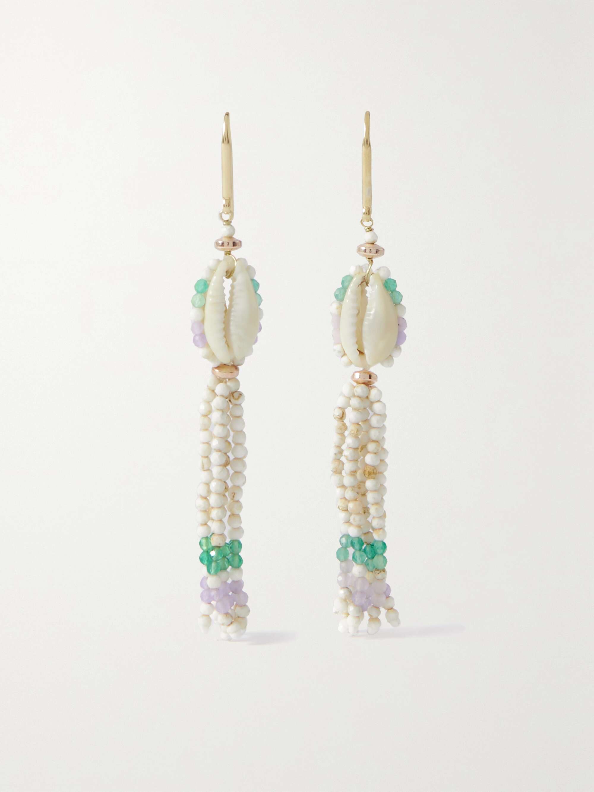 De Identiteit Verzorgen ISABEL MARANT Gold-tone, bead and shell earrings | NET-A-PORTER