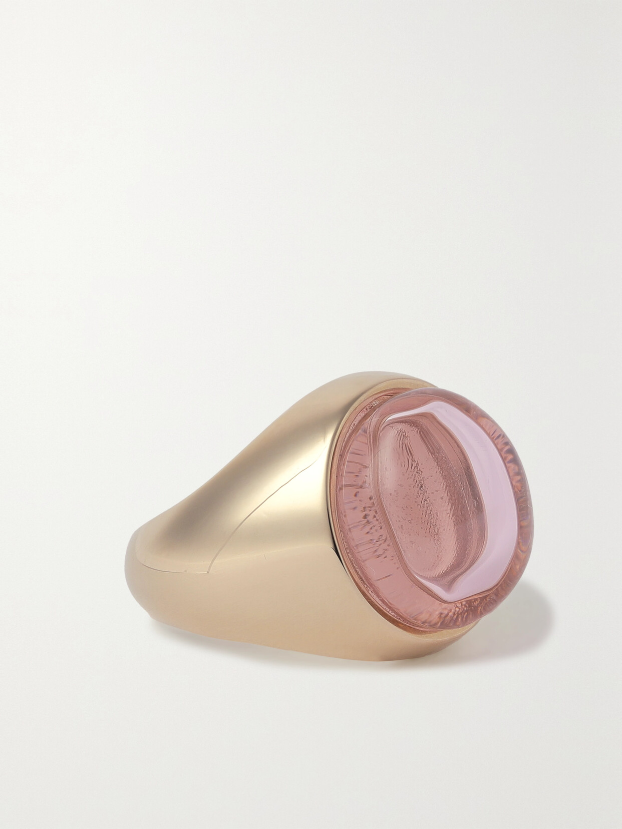 CHLOÉ OTHO GOLD-TONE AND GLASS RING