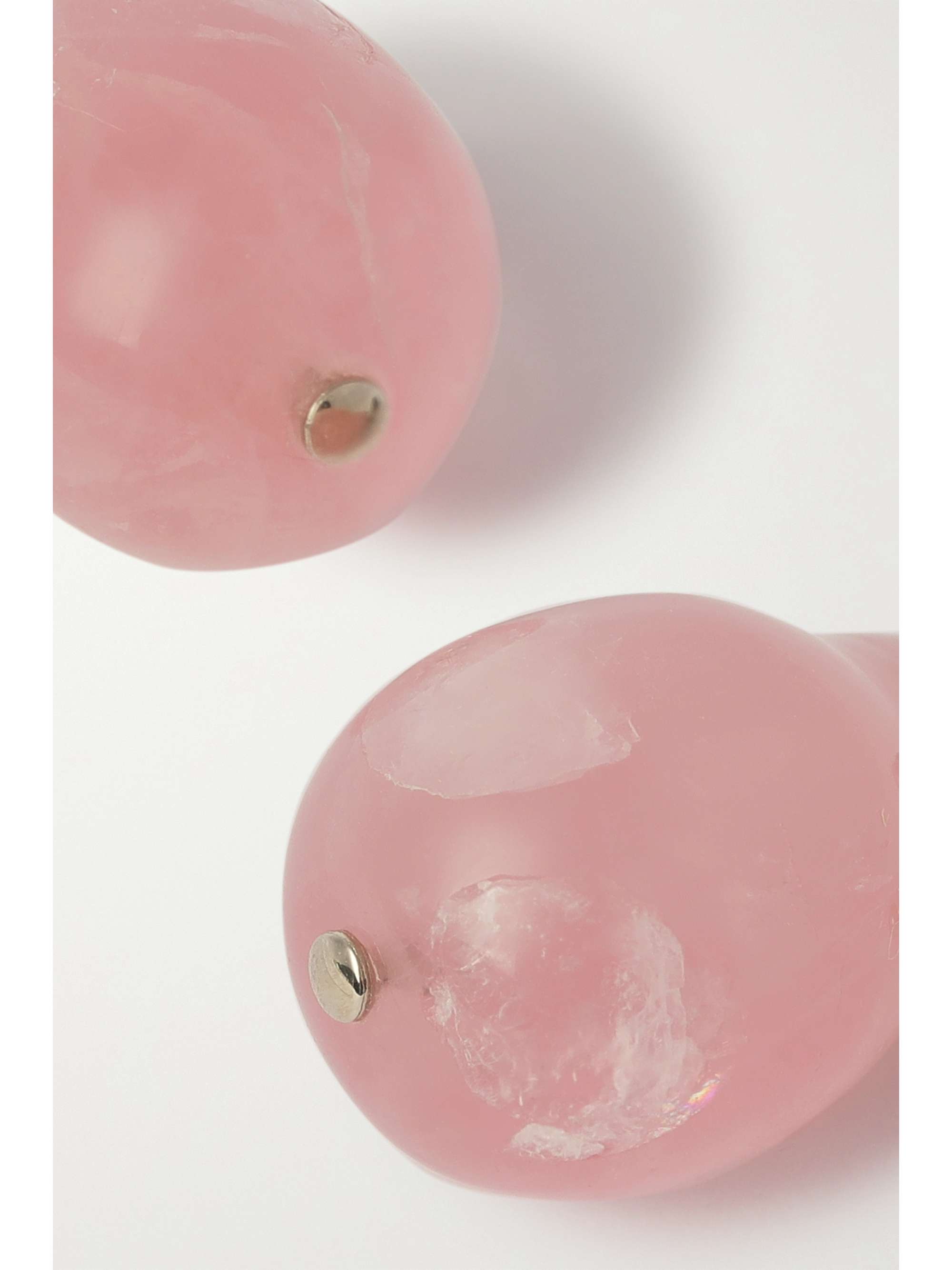 CHLOÉ Darcey goldtone, rose quartz and tiger eye's earrings NETAPORTER