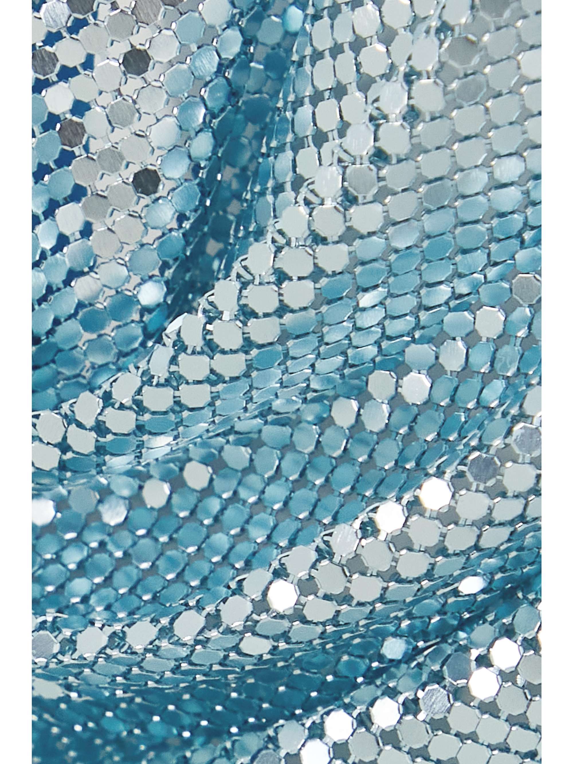 ROSANTICA بلوزة Mermaid من الزرد بياقة هالتر الدائرية وبظهر مكشوف
