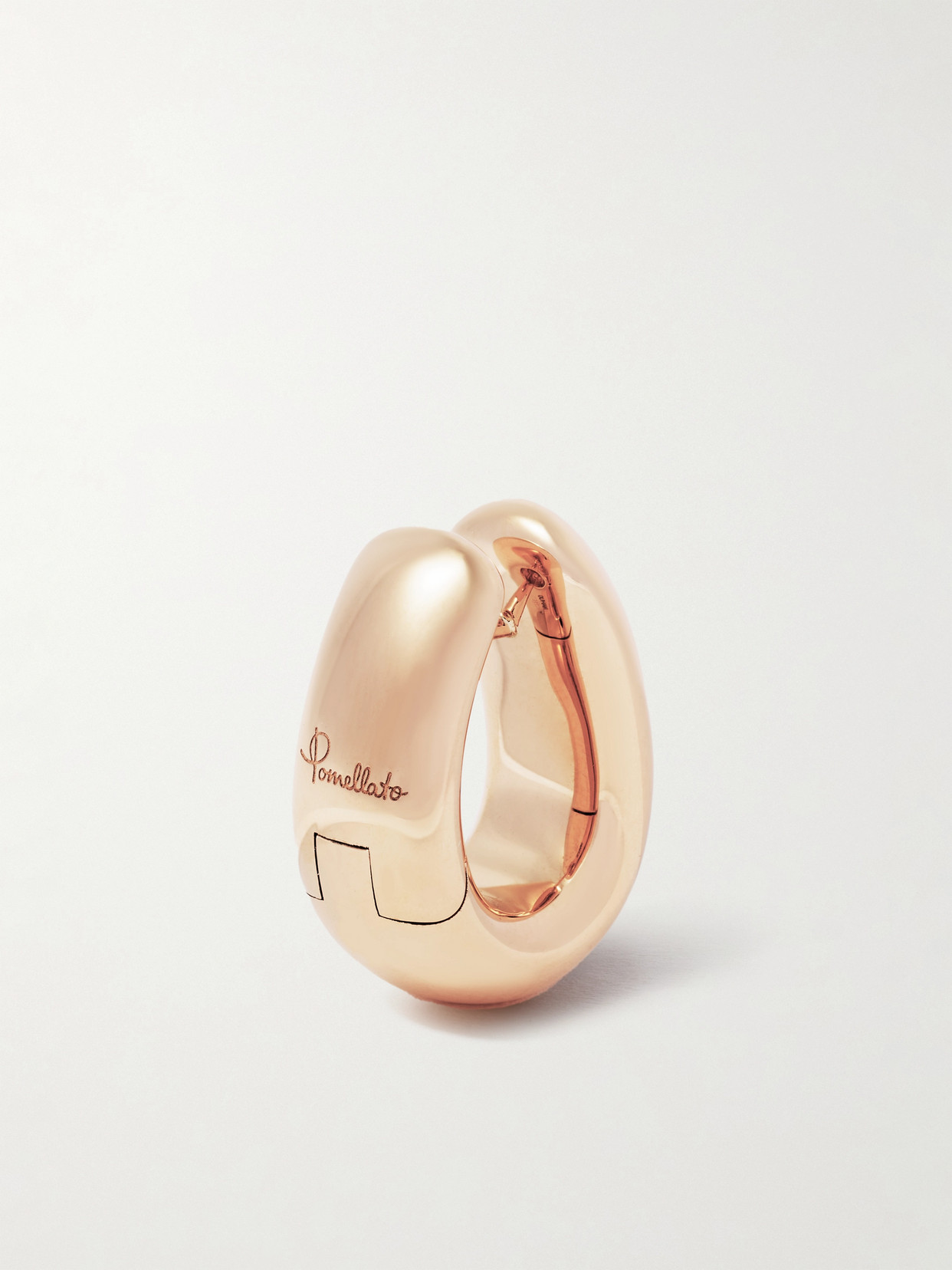 Shop Pomellato Iconica 18-karat Rose Gold Multi-stone Hoop Earrings