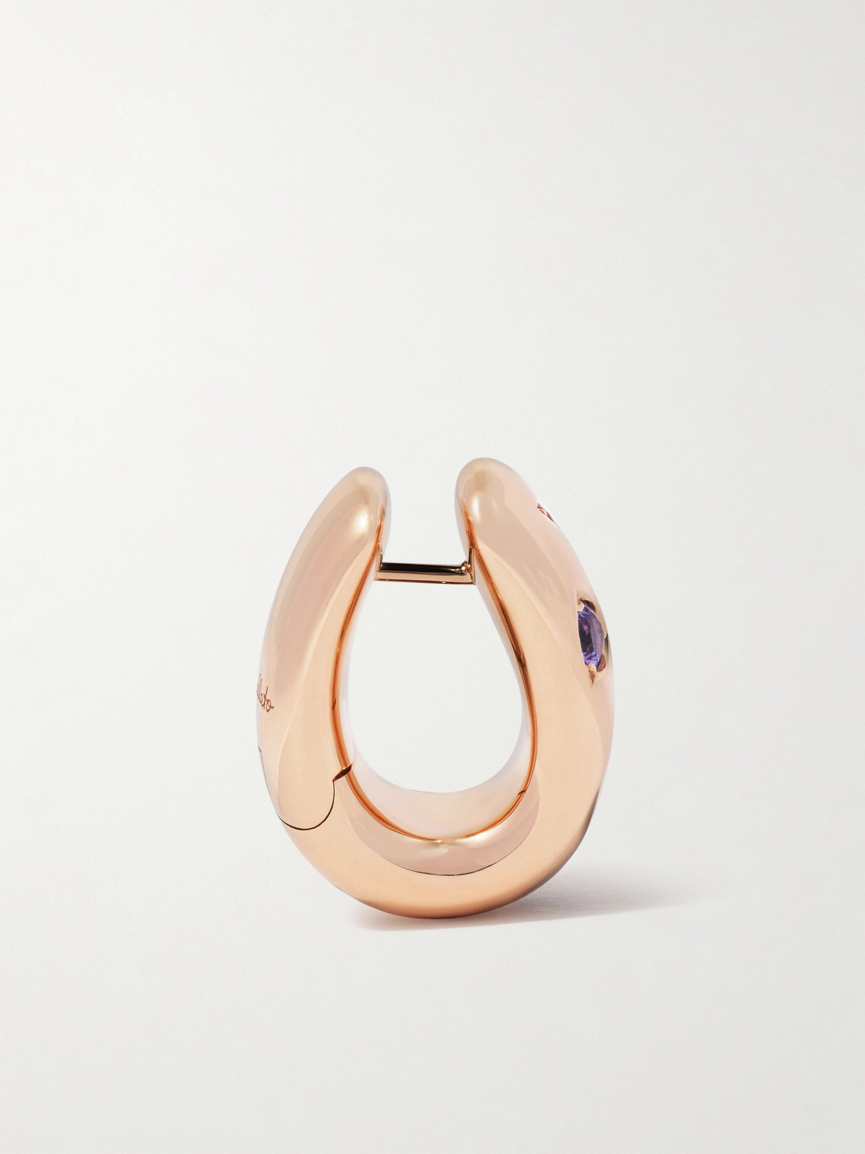 Shop Pomellato Iconica 18-karat Rose Gold Multi-stone Hoop Earrings