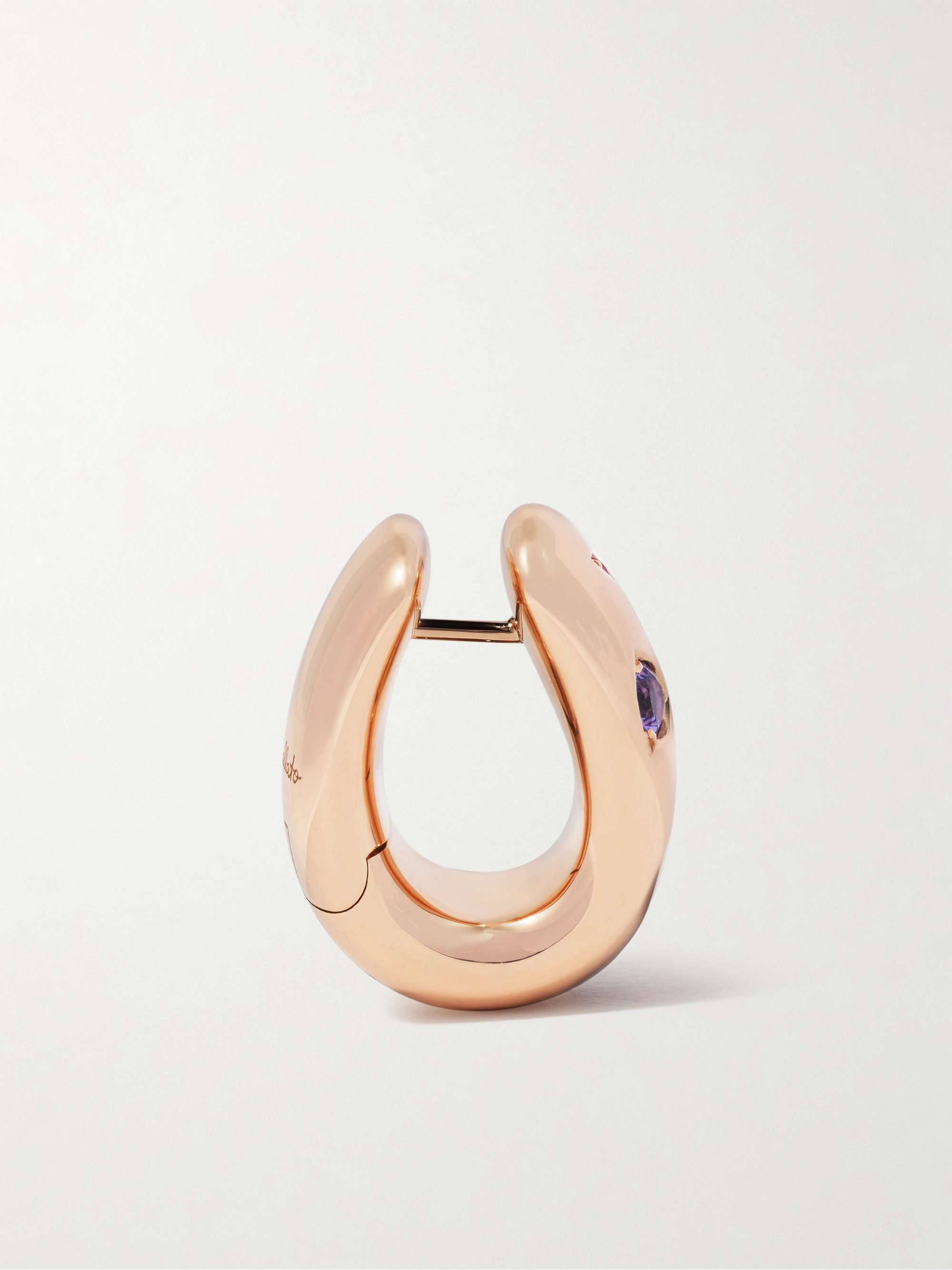 POMELLATO Iconica 18-karat rose gold multi-stone hoop earrings