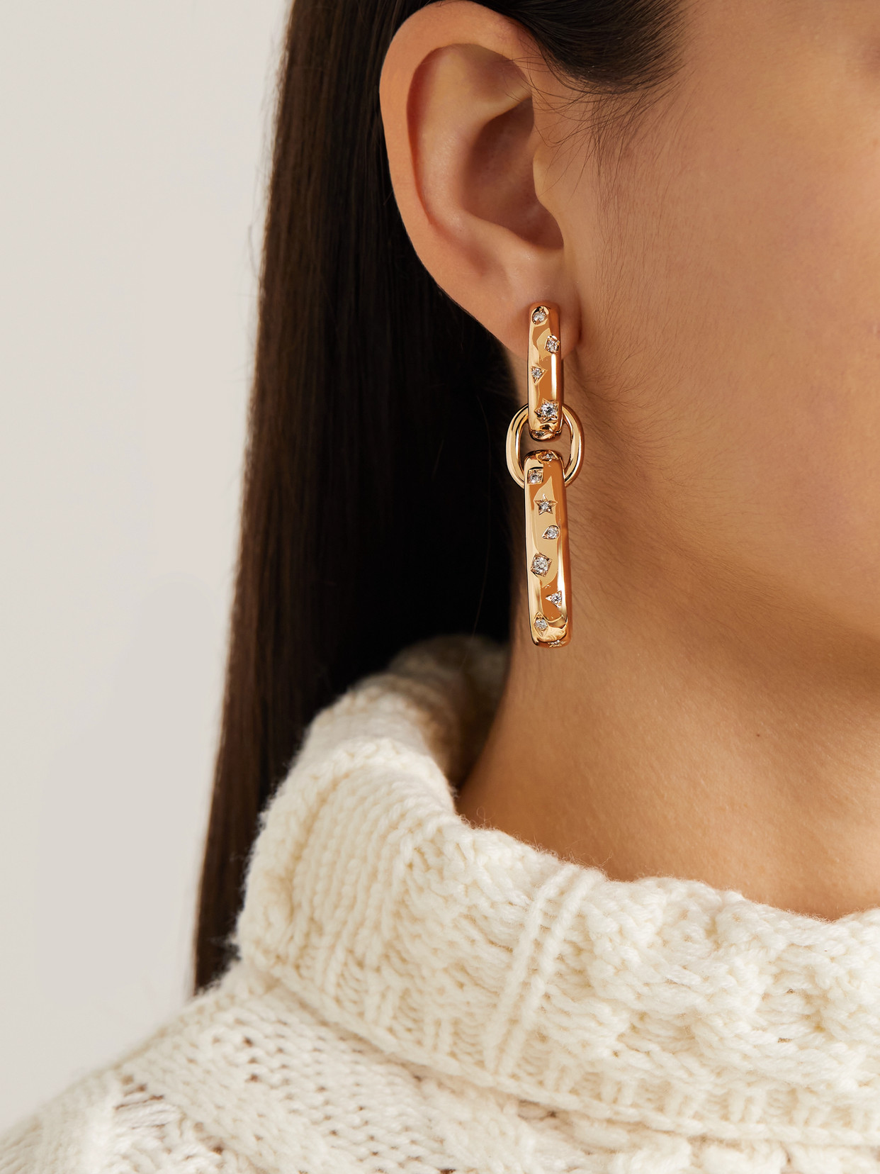 Shop Pomellato Iconica 18-karat Rose Gold Diamond Earrings