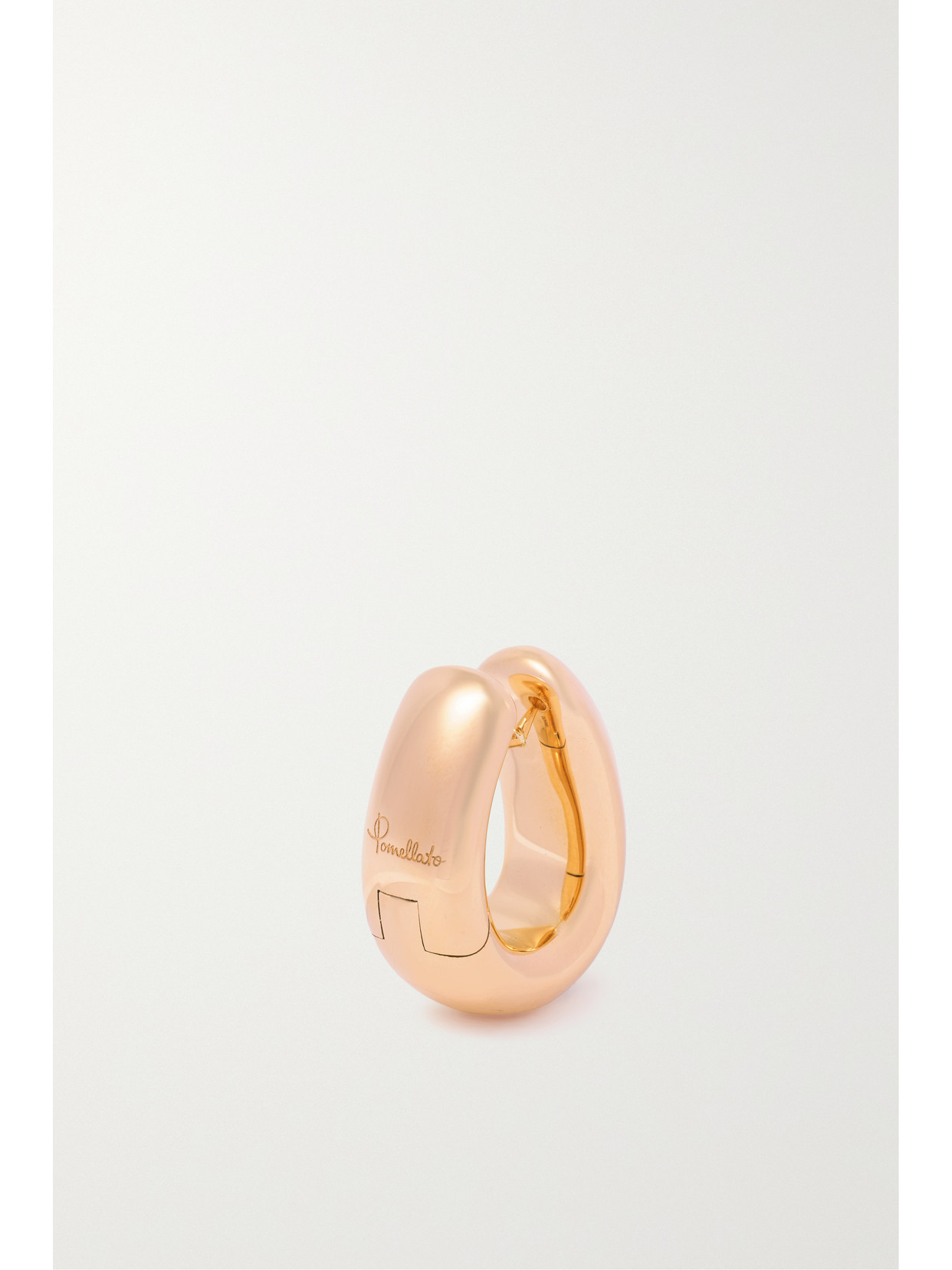 Pomellato 18k Rose Gold Iconica Snap Hoop Earrings With Diamonds In Gold
