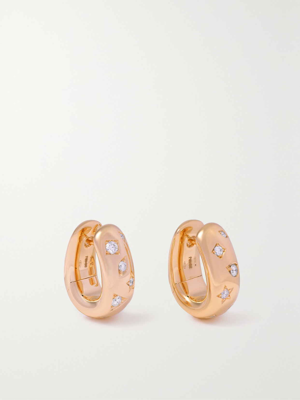 Shop Pomellato Iconica 18-karat Rose Gold Diamond Hoop Earrings