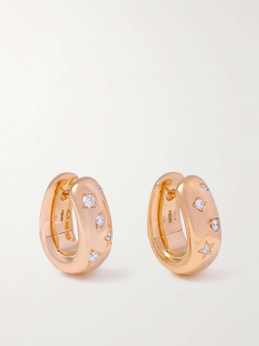 Pomellato Iconica 18-karat Rose Gold Diamond Hoop Earrings