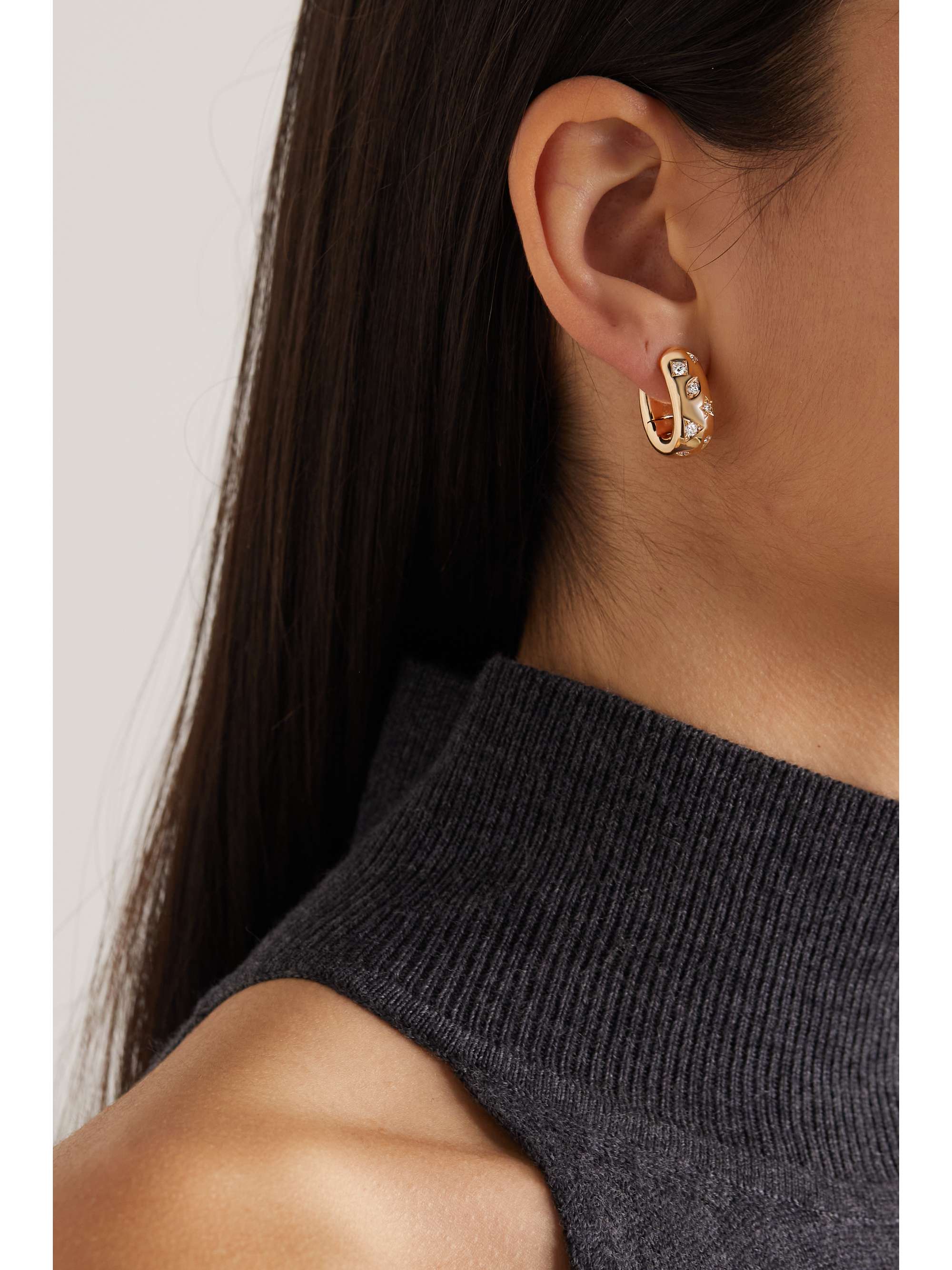 POMELLATO Iconica 18-karat rose gold diamond hoop earrings