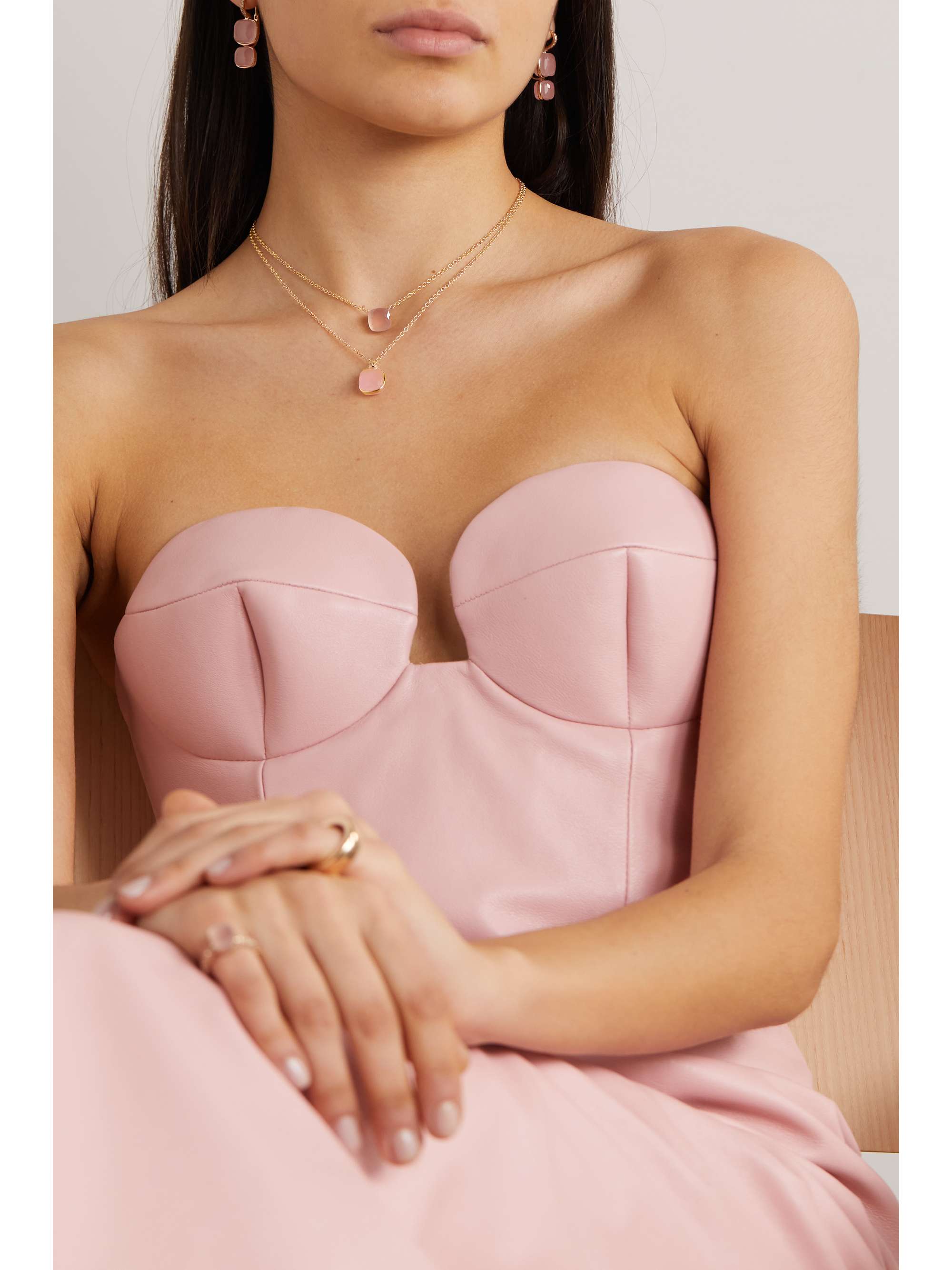 POMELLATO Nudo 18-karat rose gold multi-stone necklace
