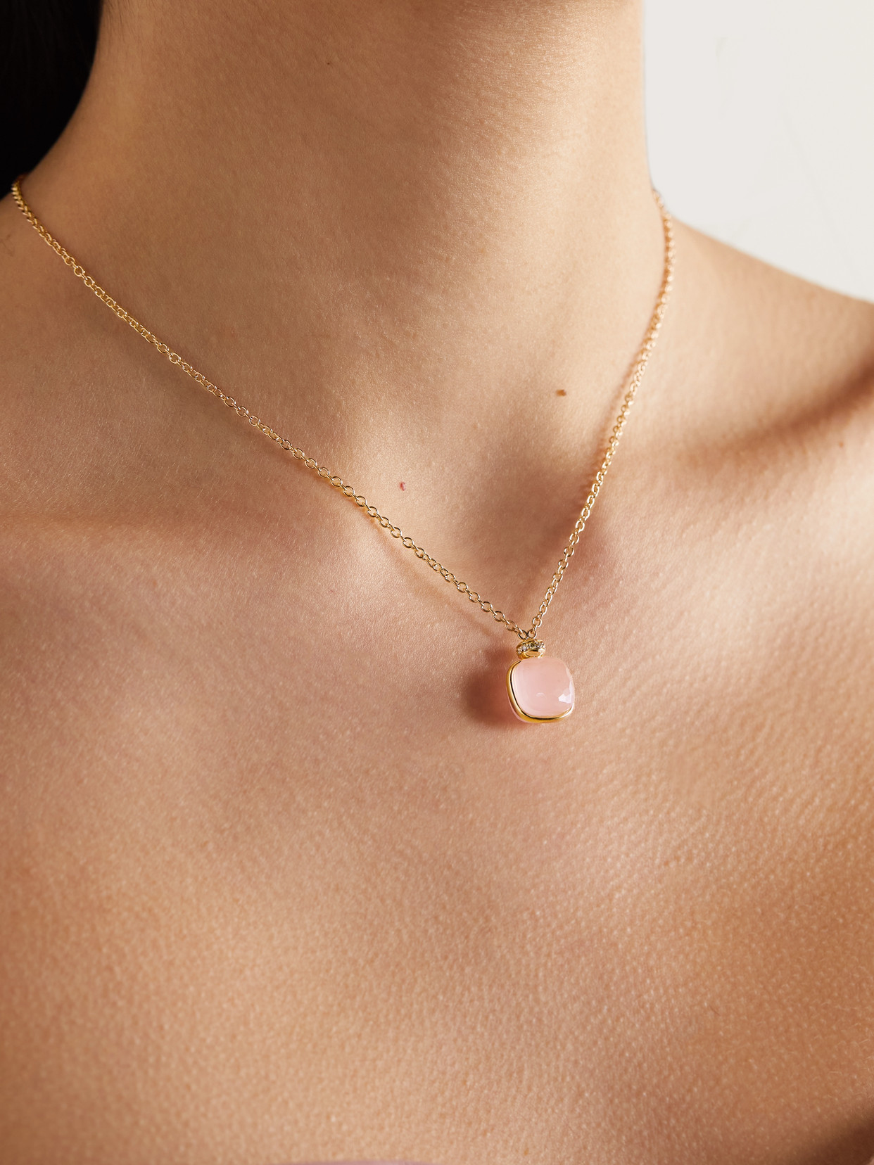 Shop Pomellato Nudo 18-karat Rose Gold Multi-stone Necklace