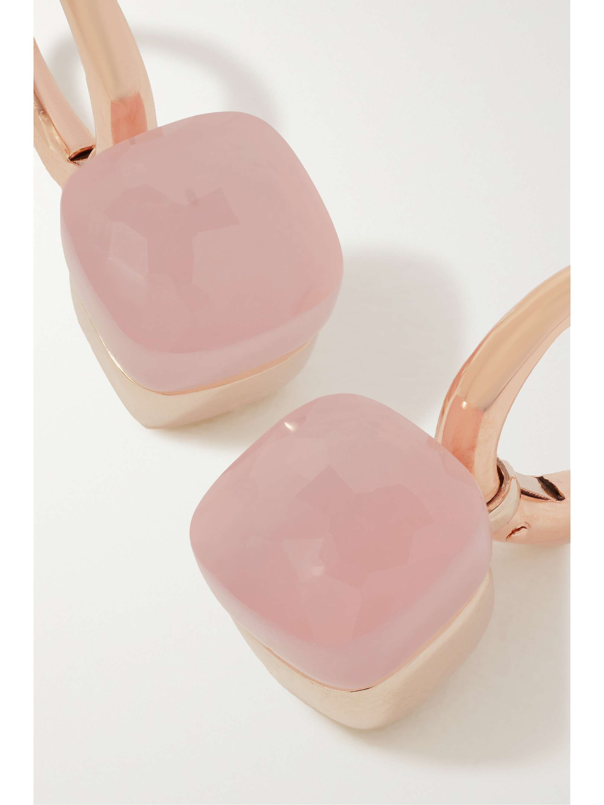 POMELLATO Classic Nudo 18-karat rose and white gold quartz earrings