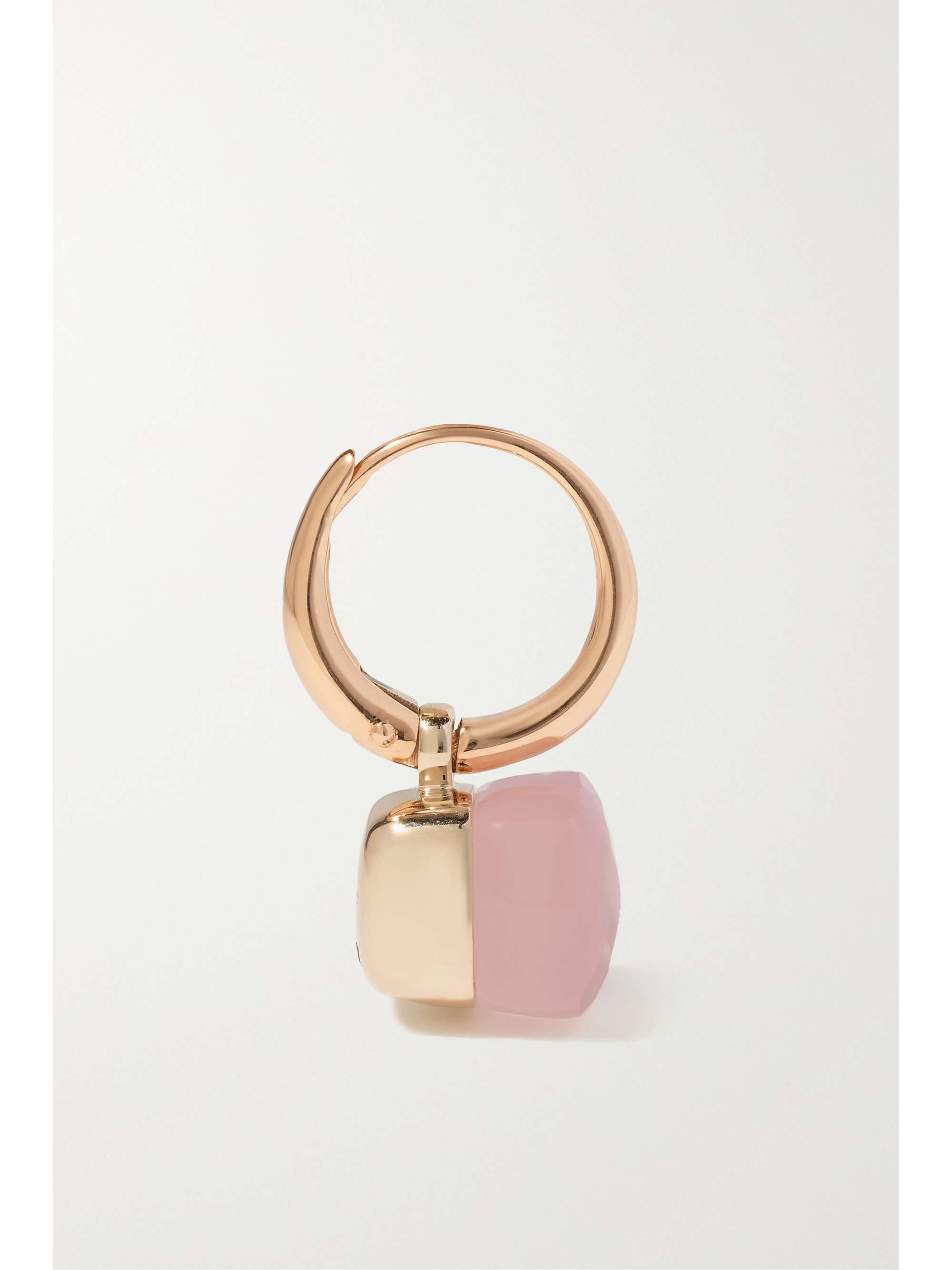 POMELLATO Classic Nudo 18-karat rose and white gold quartz earrings