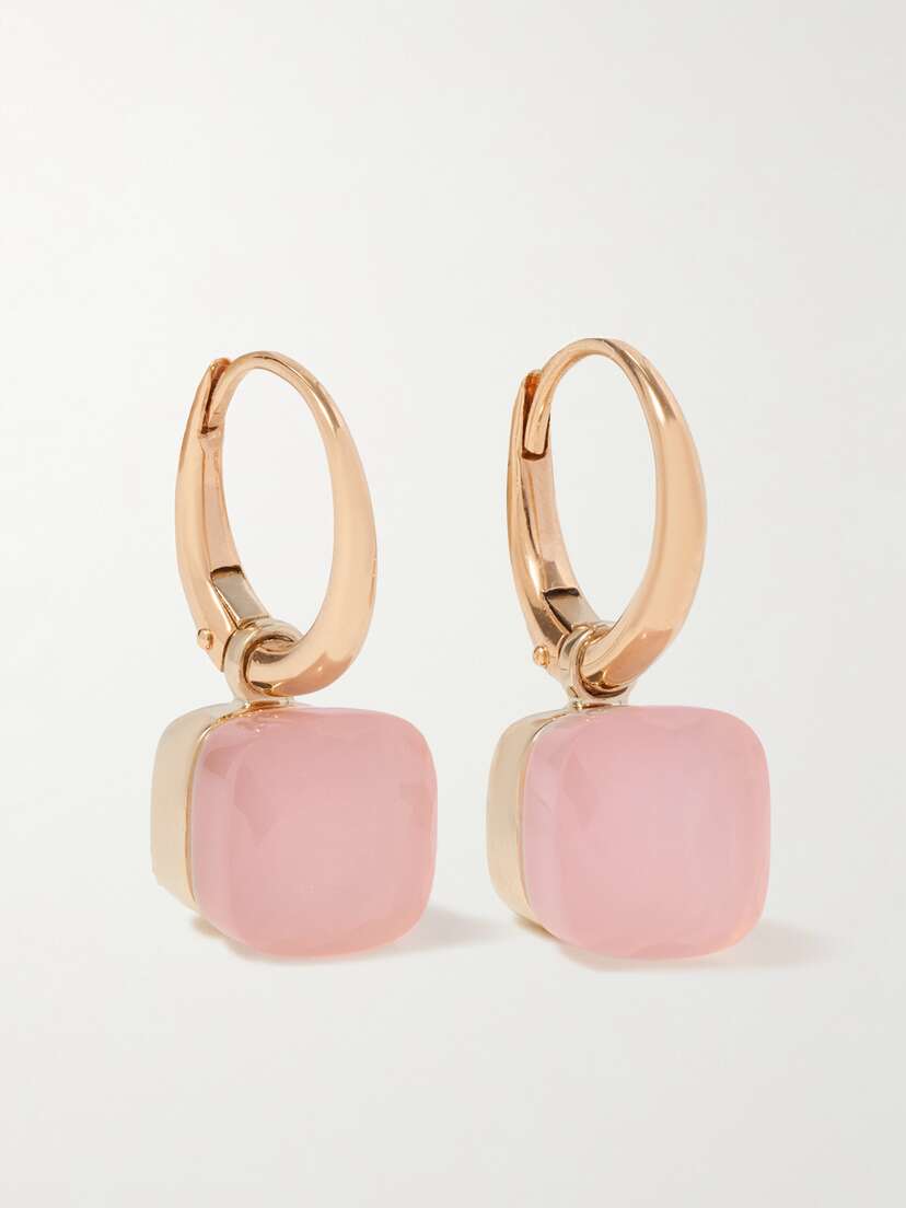 Pomellato Classic Nudo 18-karat Rose And White Gold Quartz Earrings