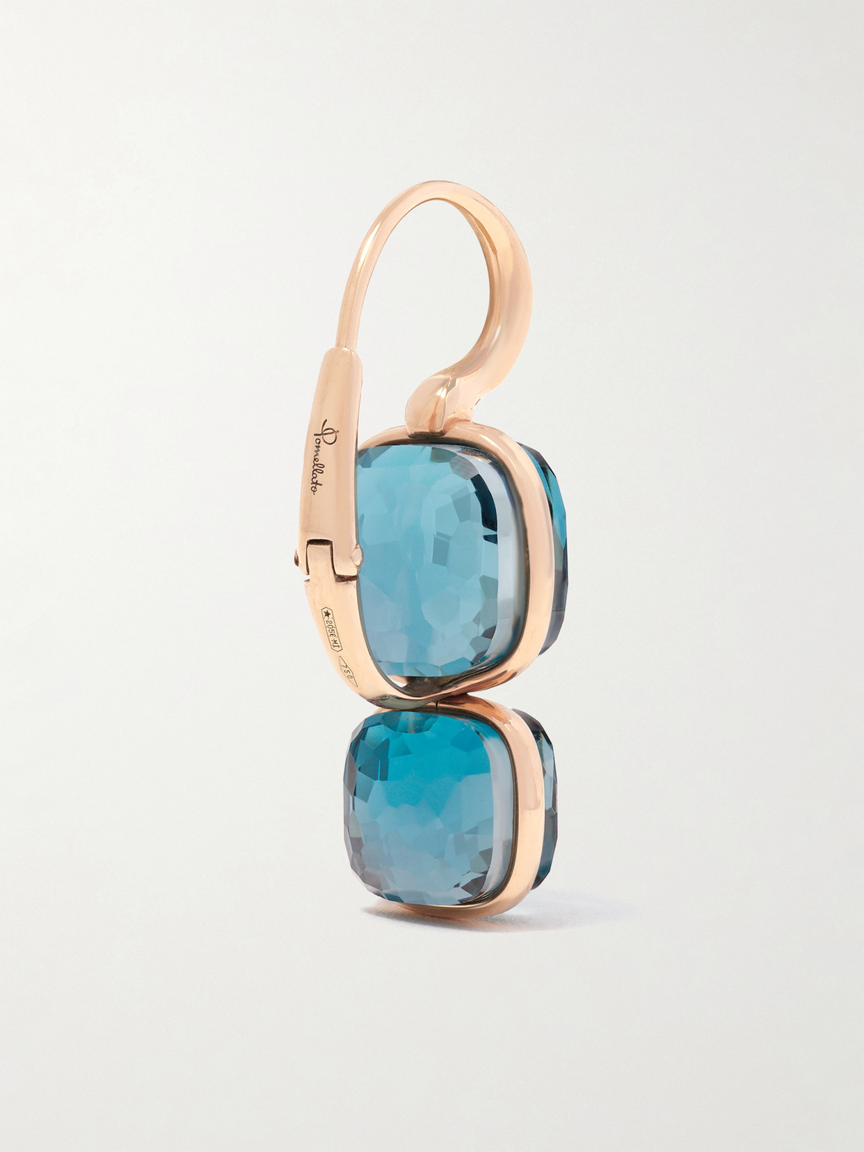 Shop Pomellato Nudo 18-karat Rose Gold, Topaz And Diamond Earrings