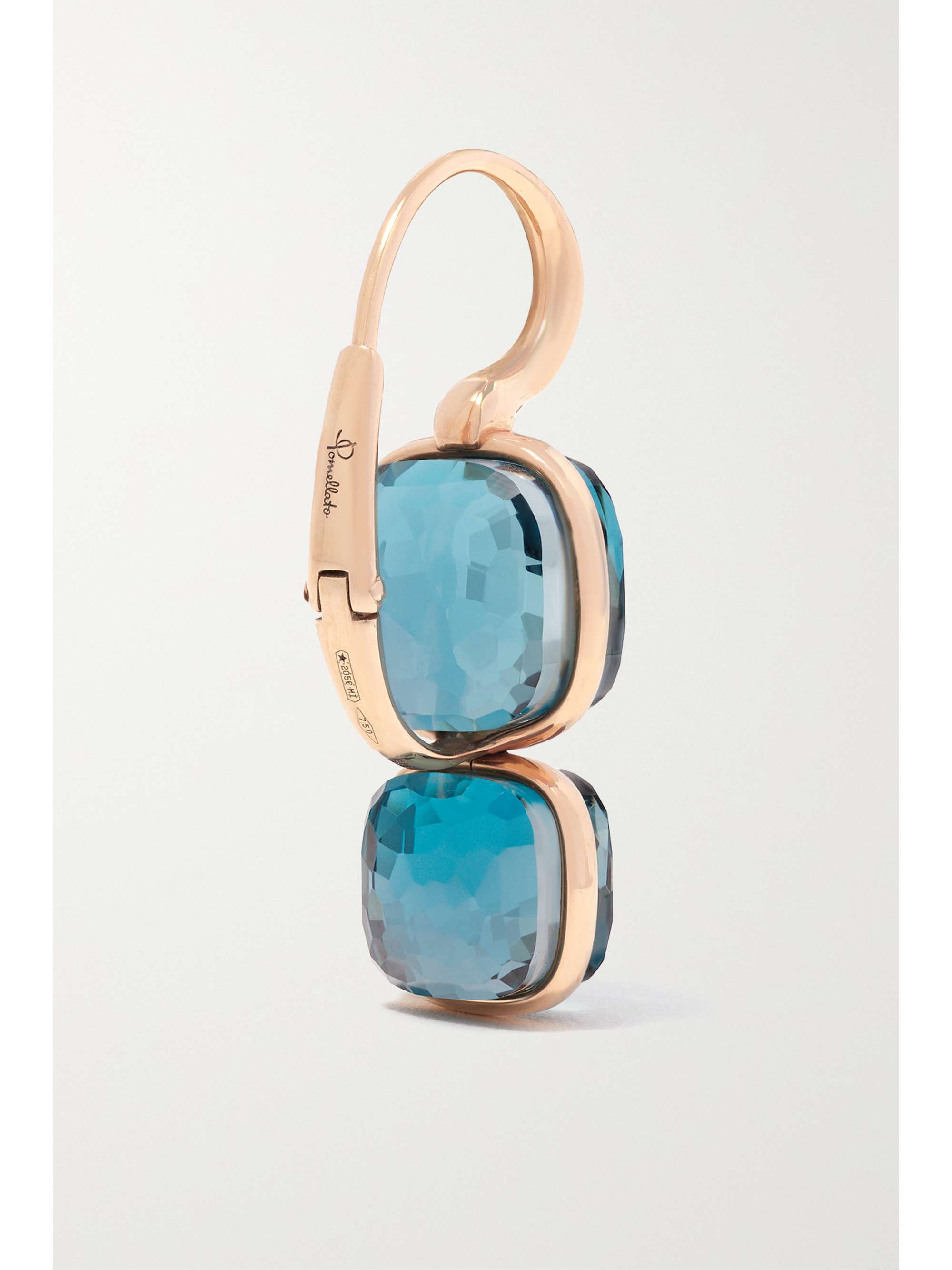 POMELLATO Nudo 18-karat rose gold, topaz and diamond earrings