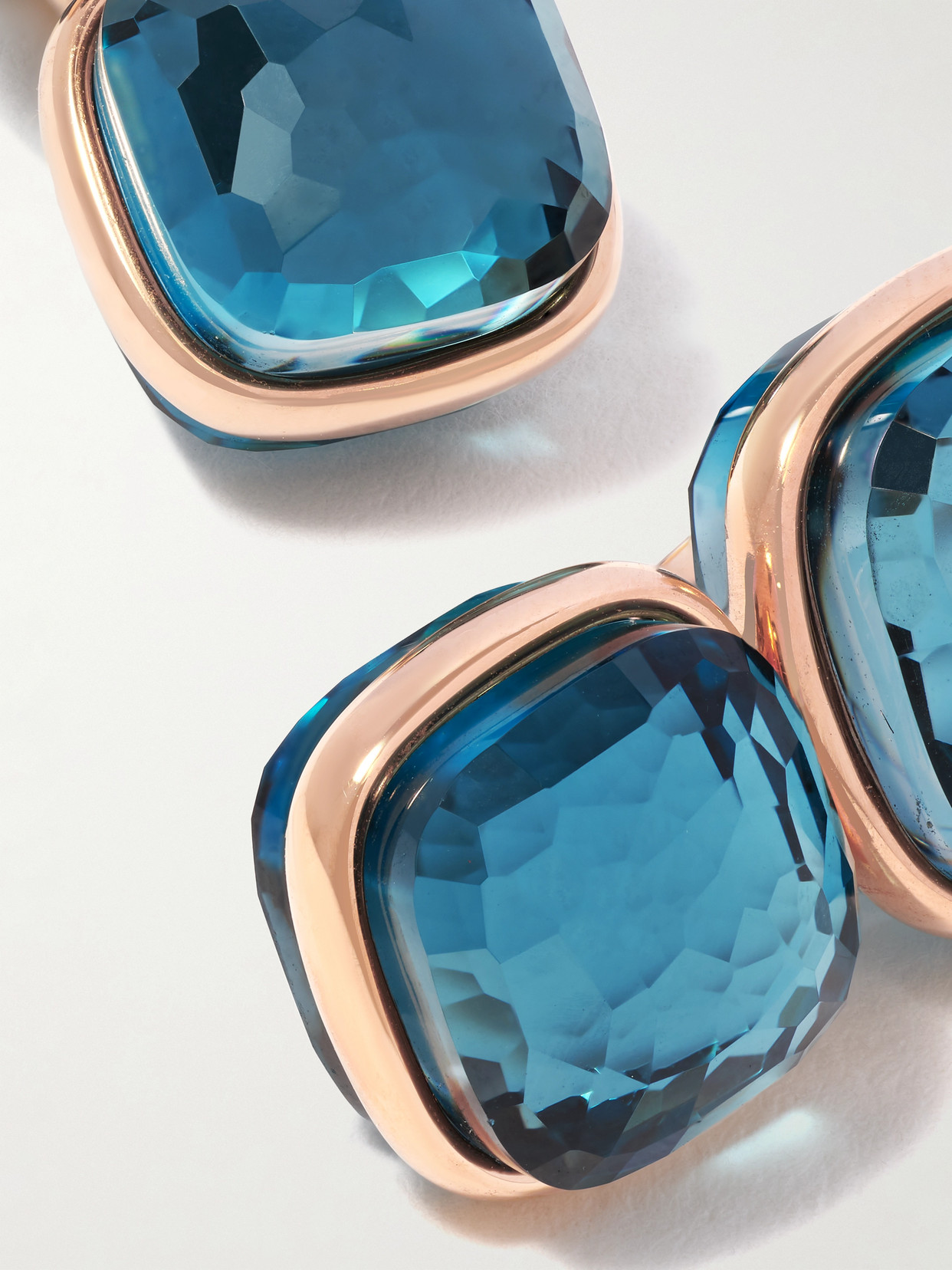 Shop Pomellato Nudo 18-karat Rose Gold, Topaz And Diamond Earrings