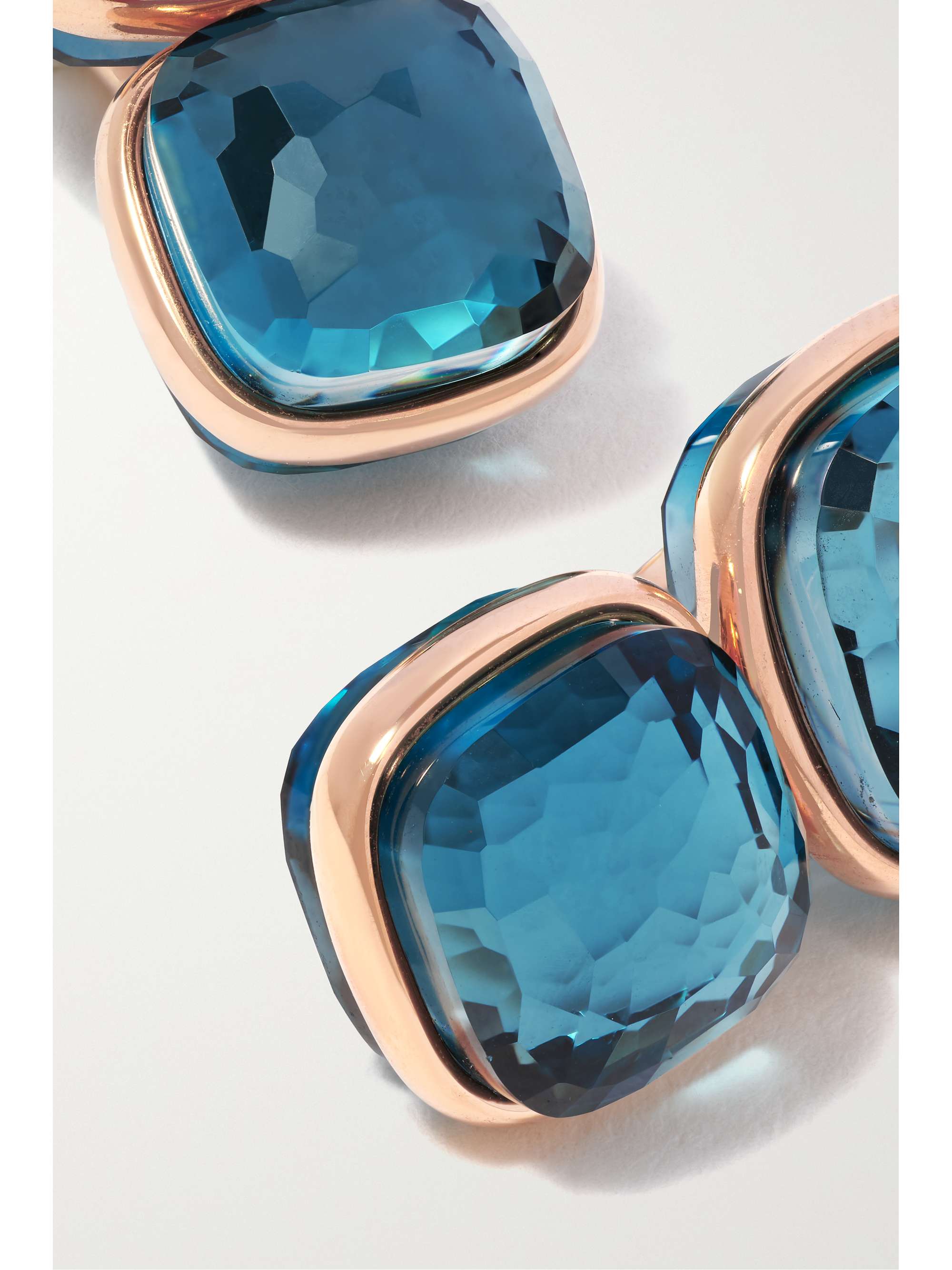 POMELLATO Nudo 18-karat rose gold, topaz and diamond earrings