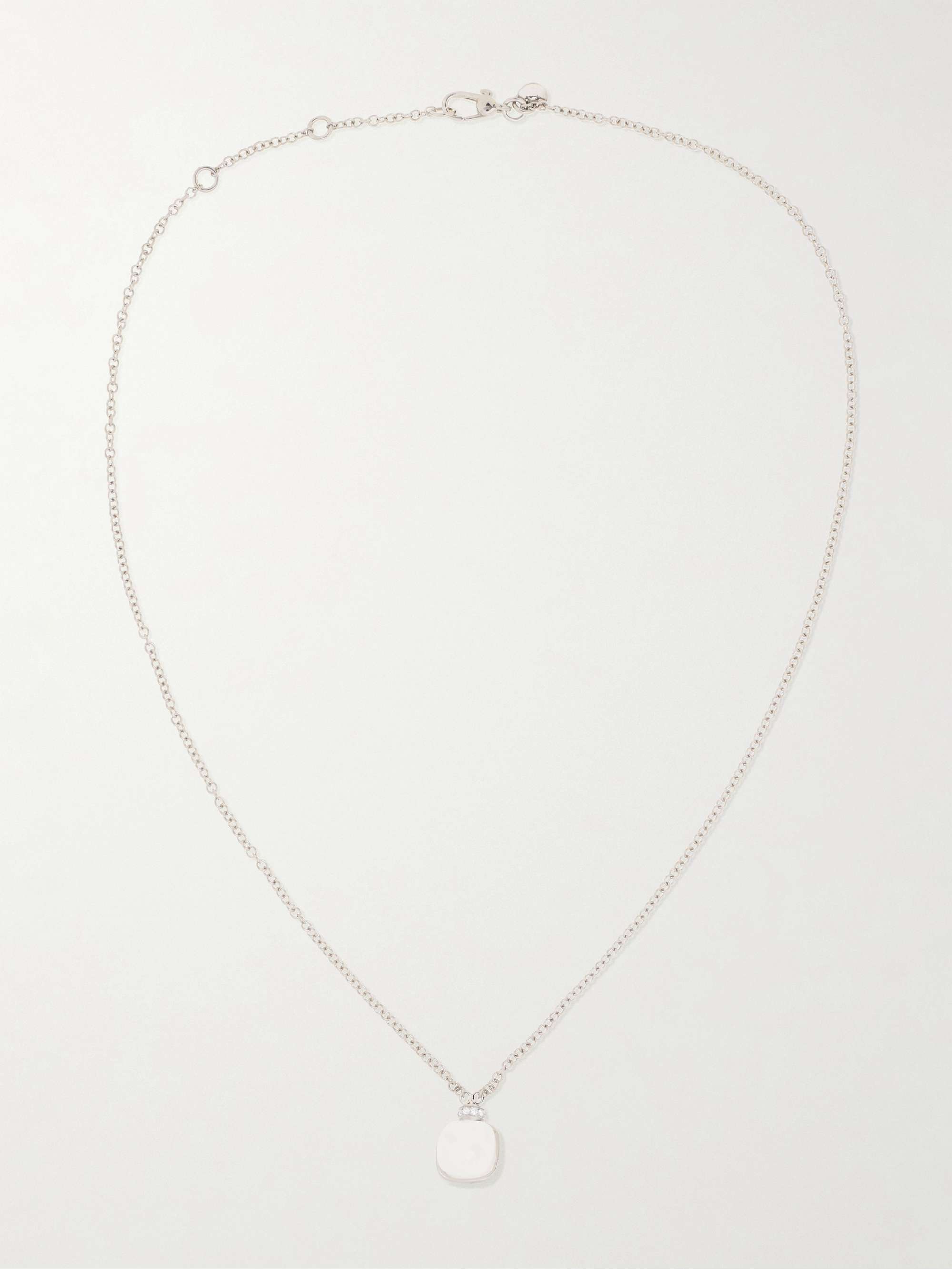 POMELLATO Nudo 18-karat white gold, quartz and diamond necklace