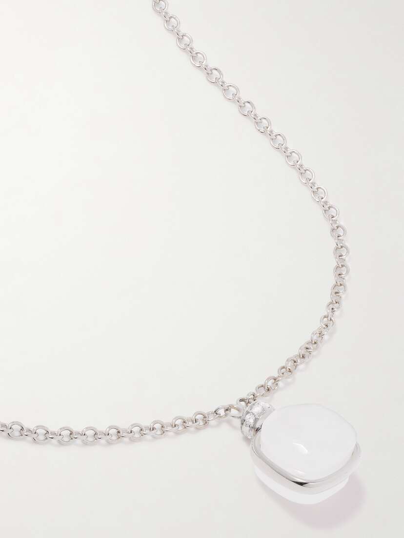 Pomellato Nudo 18-karat White Gold, Quartz And Diamond Necklace