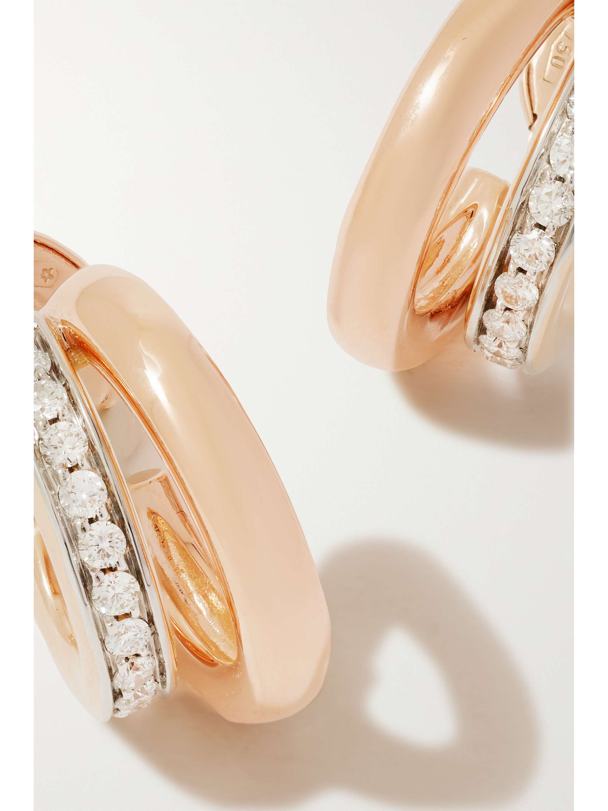 POMELLATO Together 18-karat rose gold diamond hoop earrings