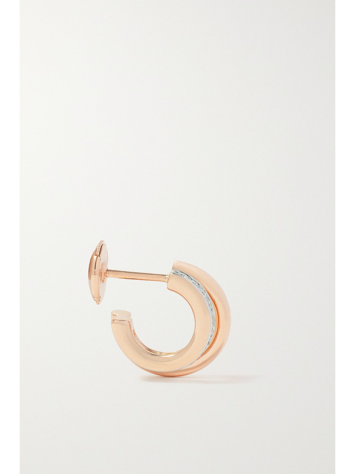 Pomellato 18k Rose Gold Iconica Diamond Double Huggie Earrings In Gold