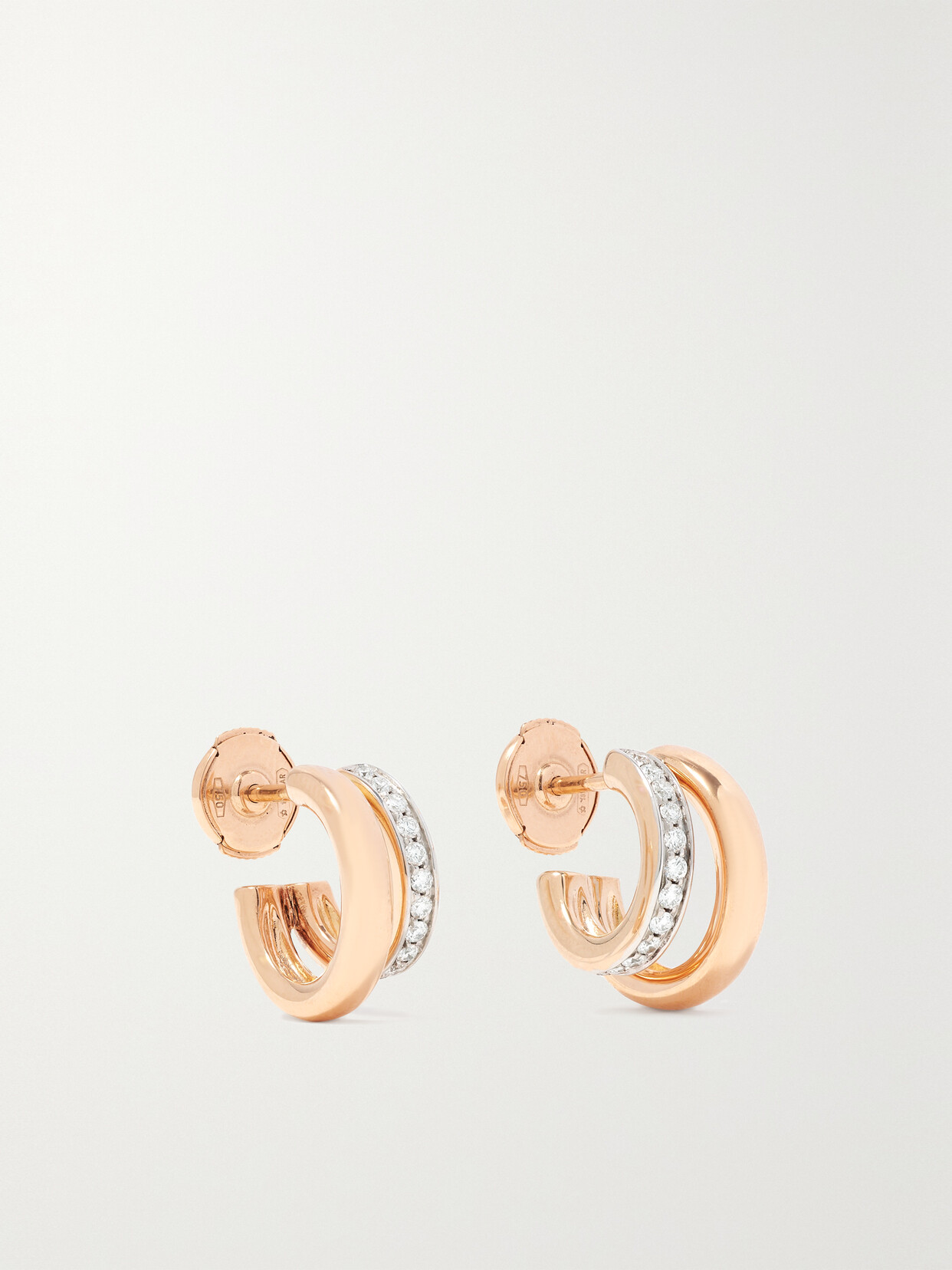 Pomellato - Together 18-karat Rose Gold Diamond Hoop Earrings - one size