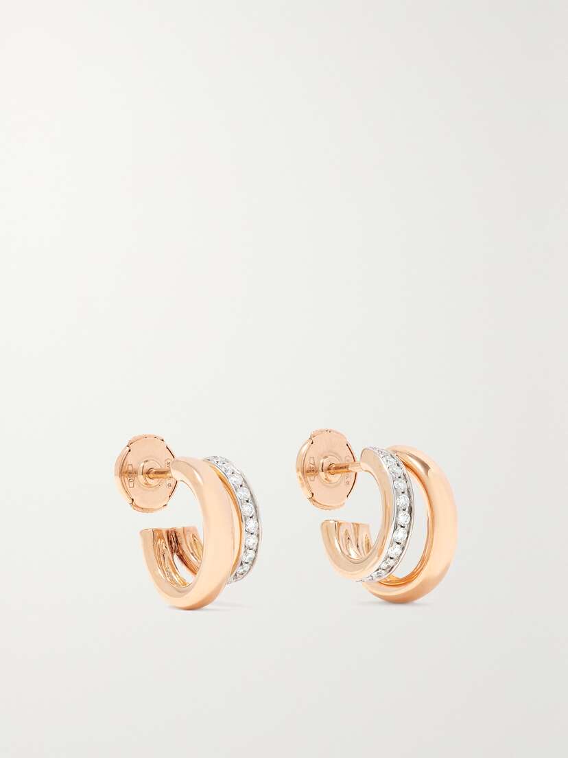 Pomellato Together 18-karat Rose Gold Diamond Hoop Earrings