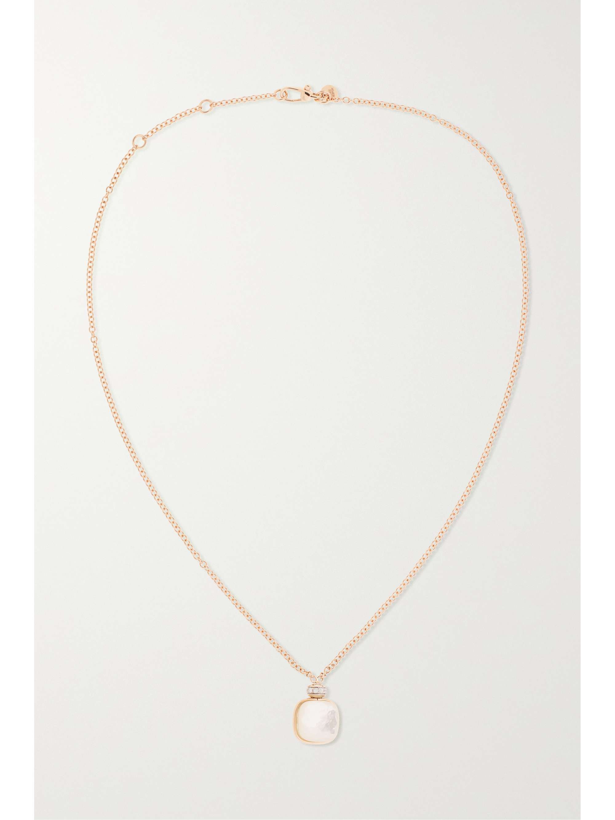 POMELLATO Nudo 18-karat rose and white gold multi-stone necklace