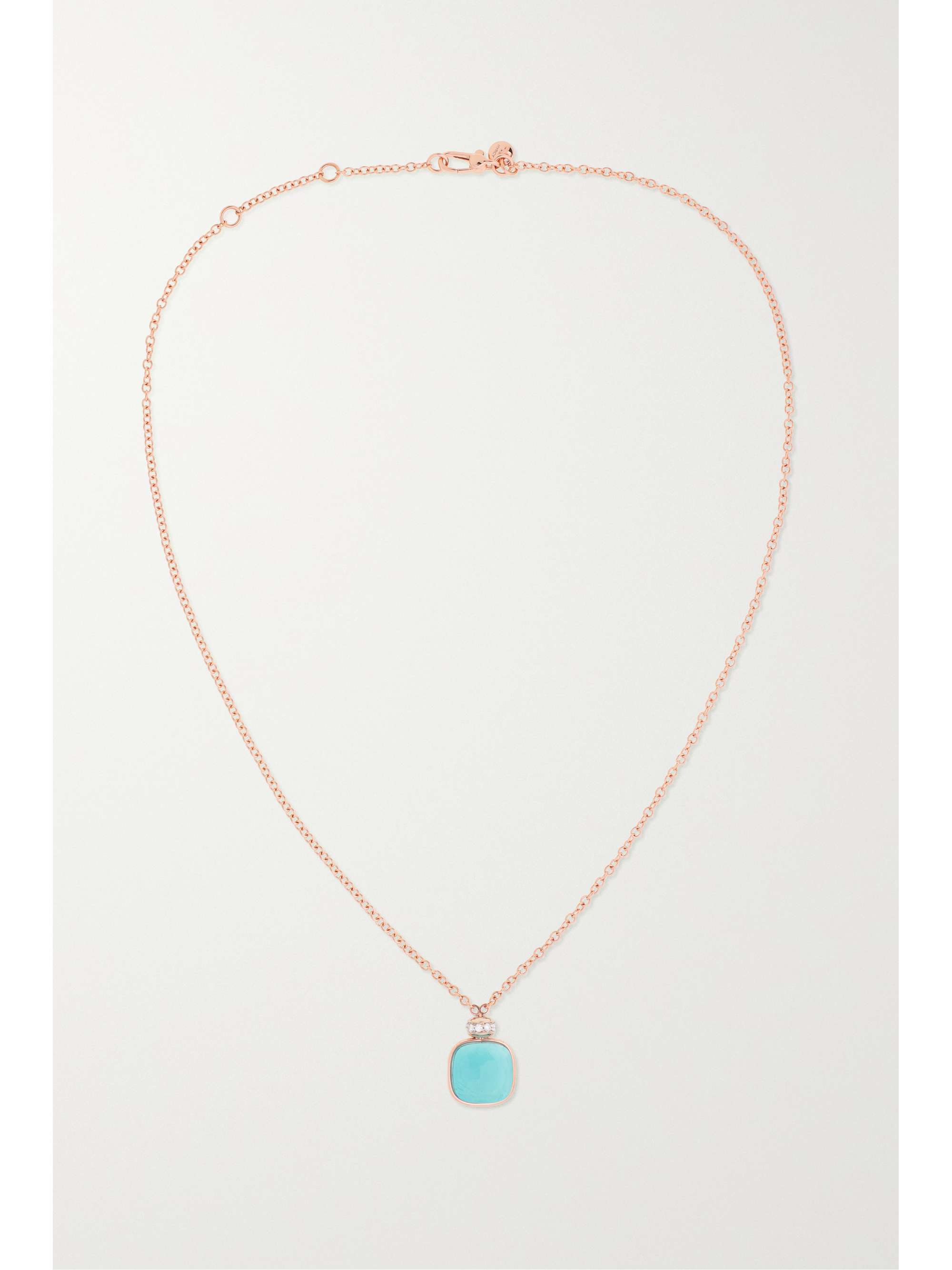POMELLATO Nudo 18-karat rose and white gold, topaz and diamond necklace