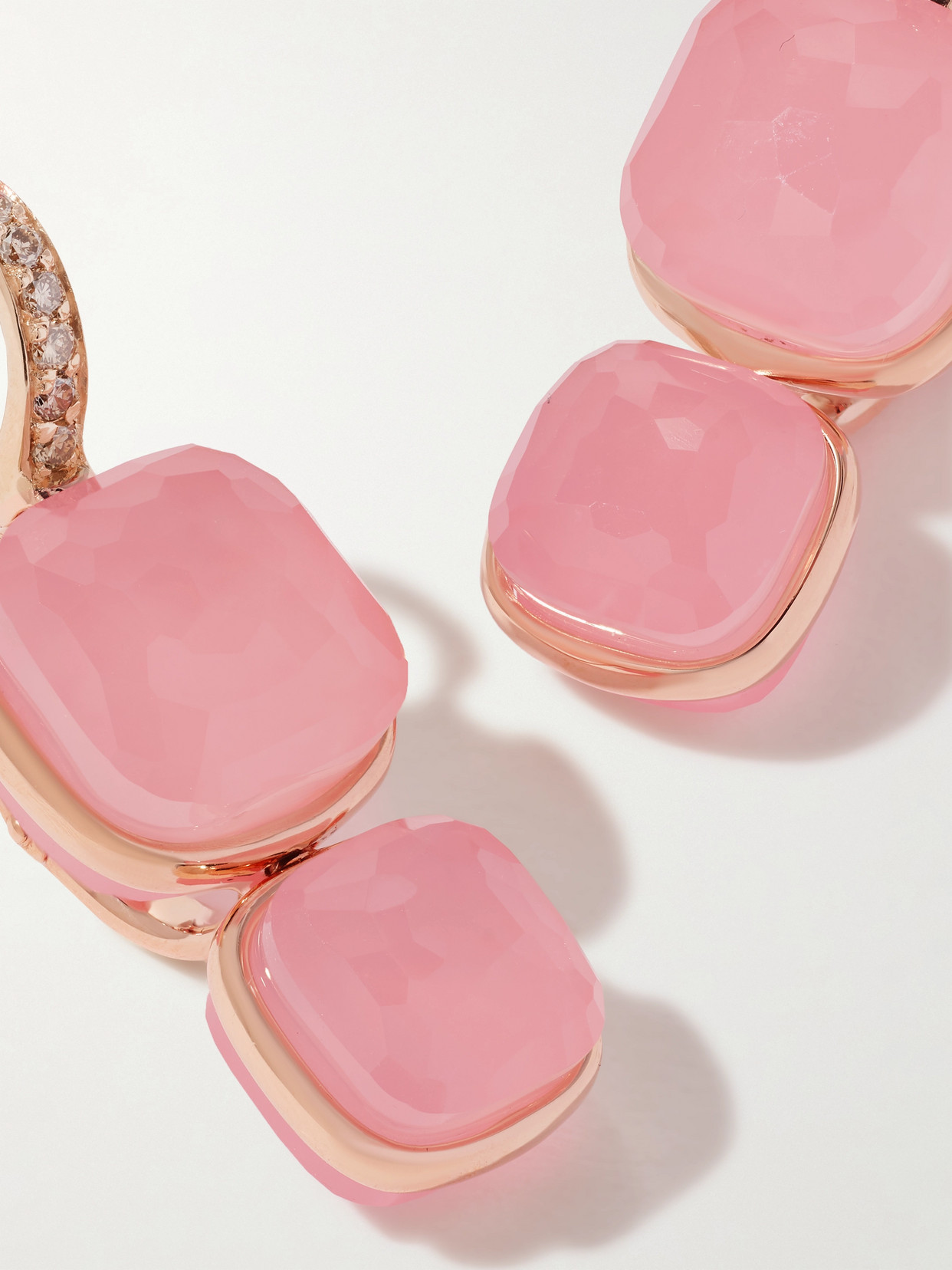Pomellato Nudo 18-karat Rose Gold Multi-stone Earrings In Gold
