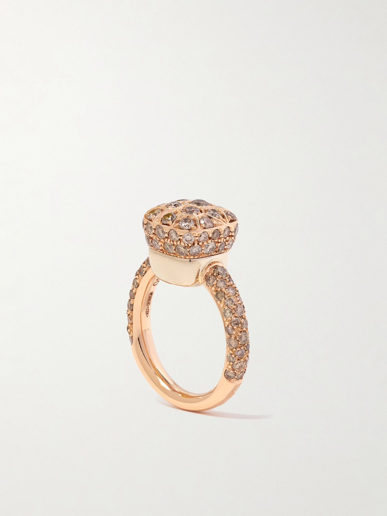 Shop Pomellato Nudo Solitaire Petit 18-karat Rose And White Gold Diamond Ring