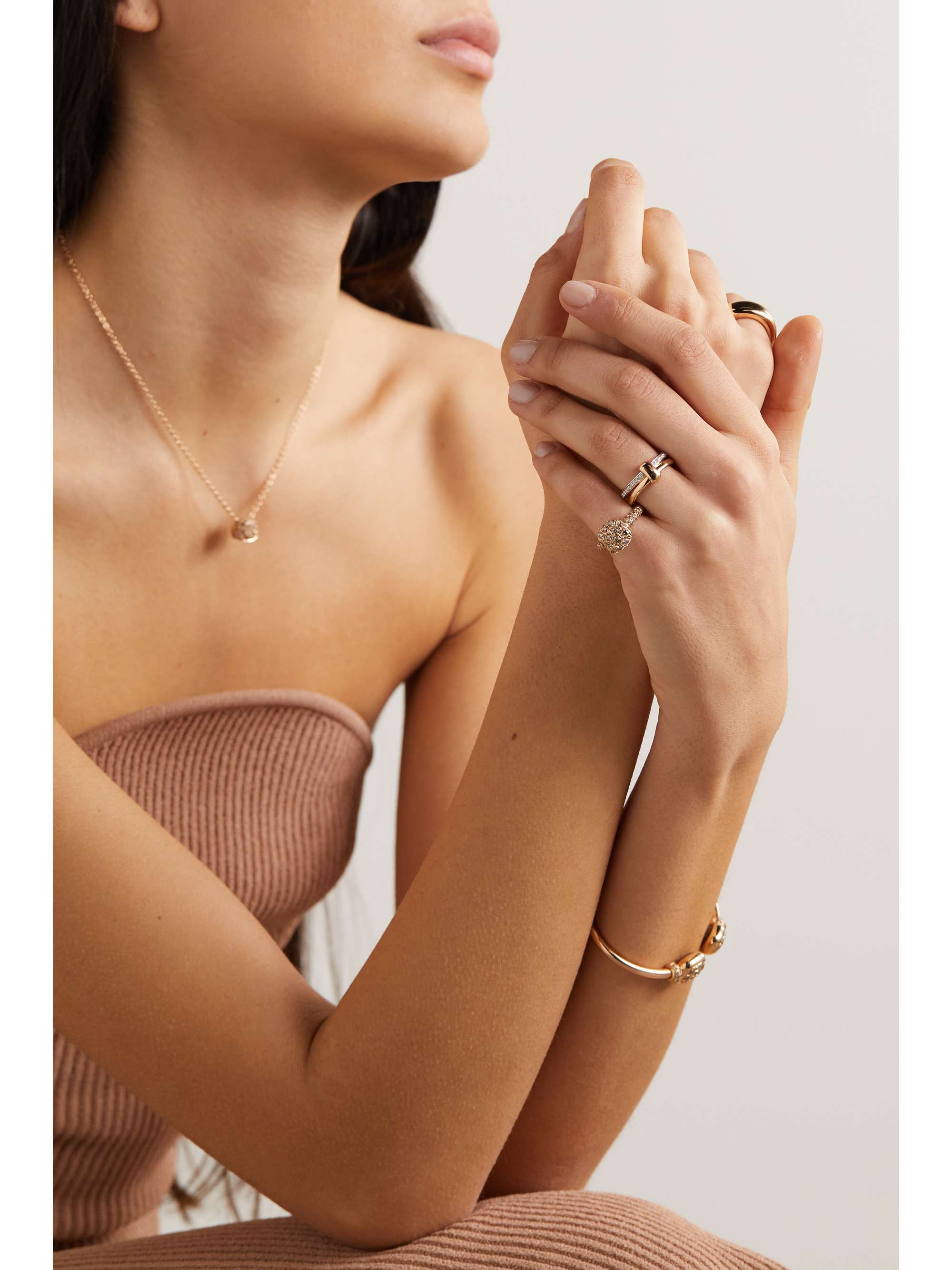 POMELLATO Nudo Solitaire 18-karat white and rose gold diamond ring