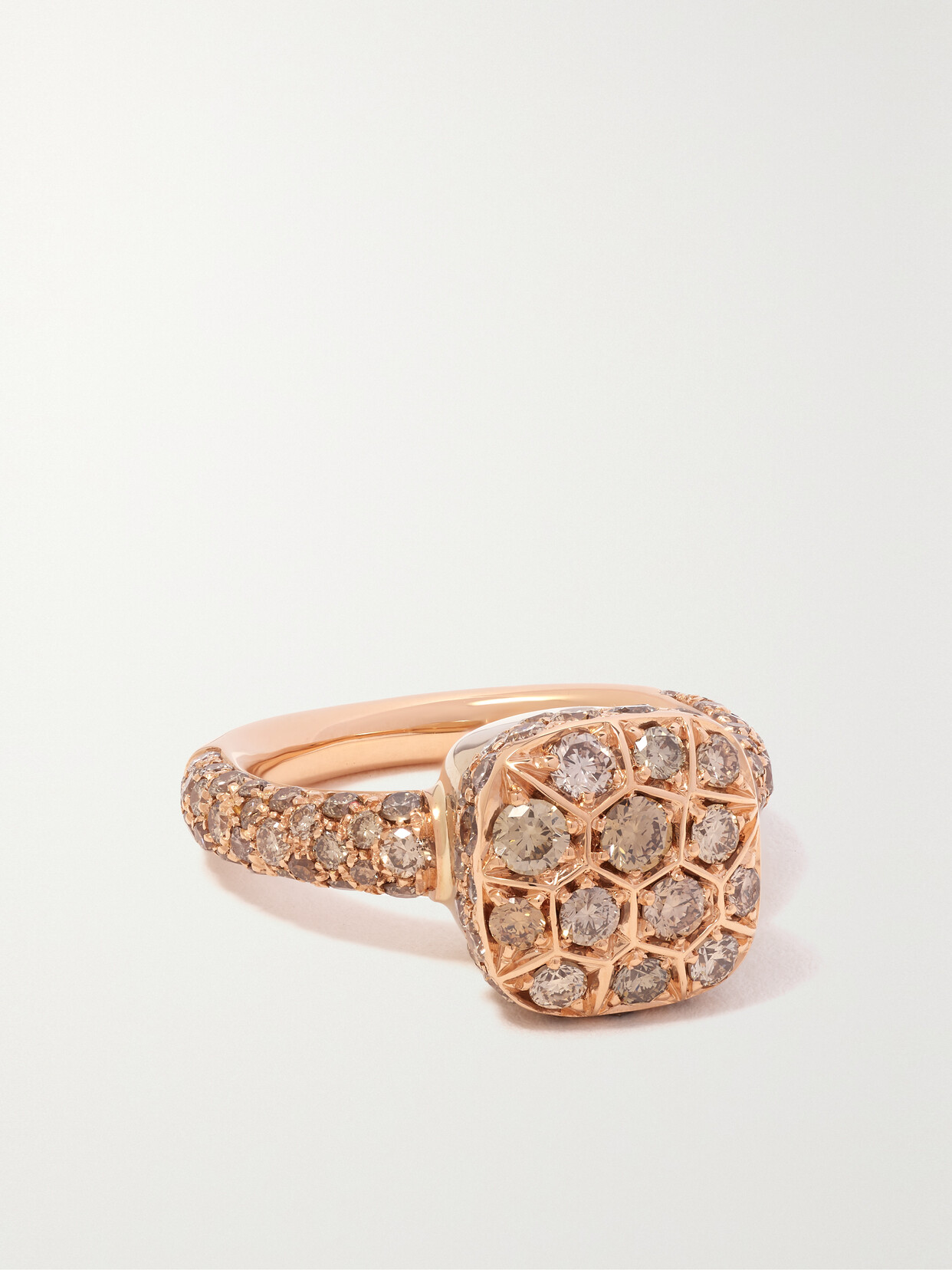 Shop Pomellato Nudo Solitaire Petit 18-karat Rose And White Gold Diamond Ring