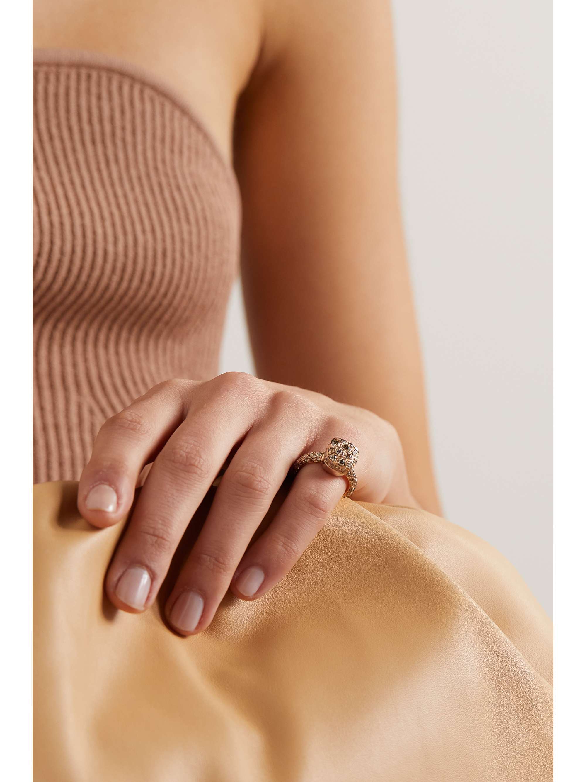 POMELLATO Nudo Solitaire 18-karat white and rose gold diamond ring