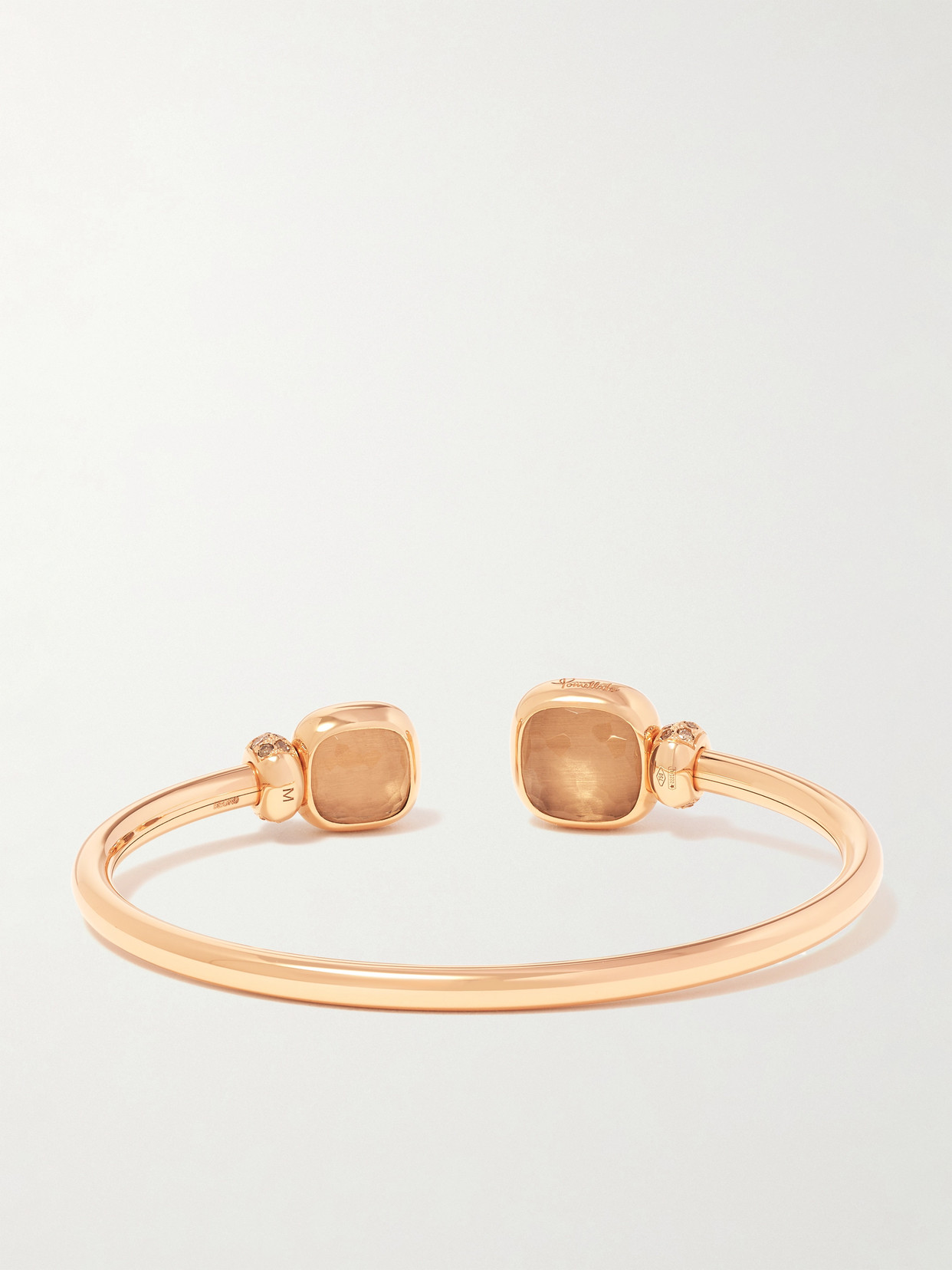 Pomellato Women's Nudo Petit 18k Rose Gold, 18k White Gold, Brown Diamond & White Topaz Cuff Bracelet In Gold